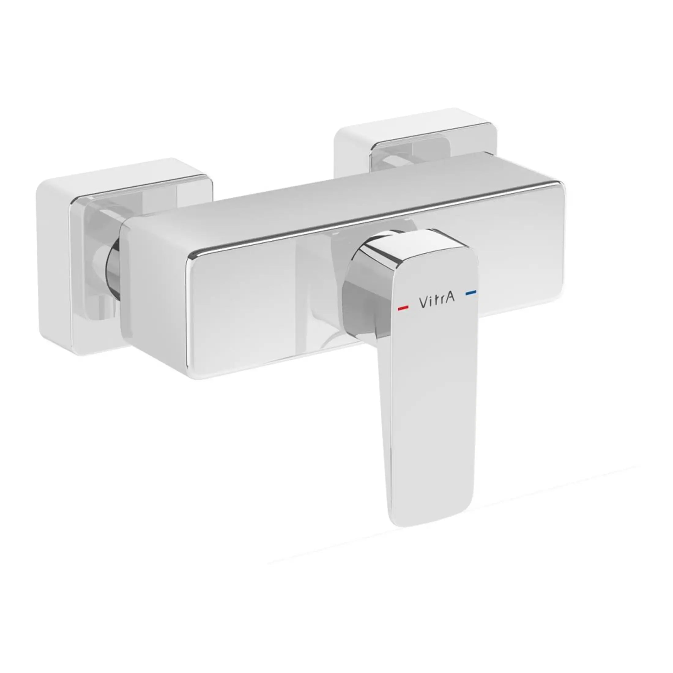 Sleek modern chrome bathroom mixer tap with dual handles for hot and cold water control, designed for contemporary bathrooms and high-quality fittings.