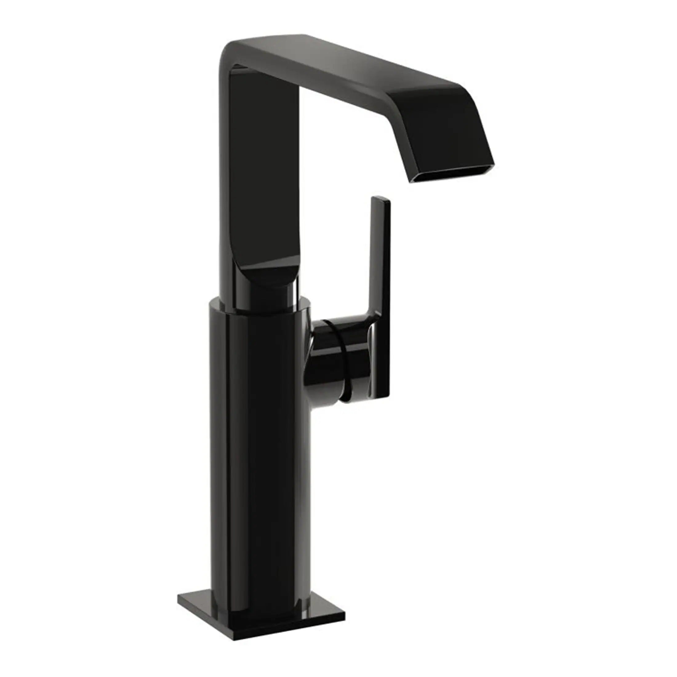 Black modern bathroom mixer tap with sleek design, ideal for contemporary bathroom renovations and installations, providing stylish functionality and easy control.