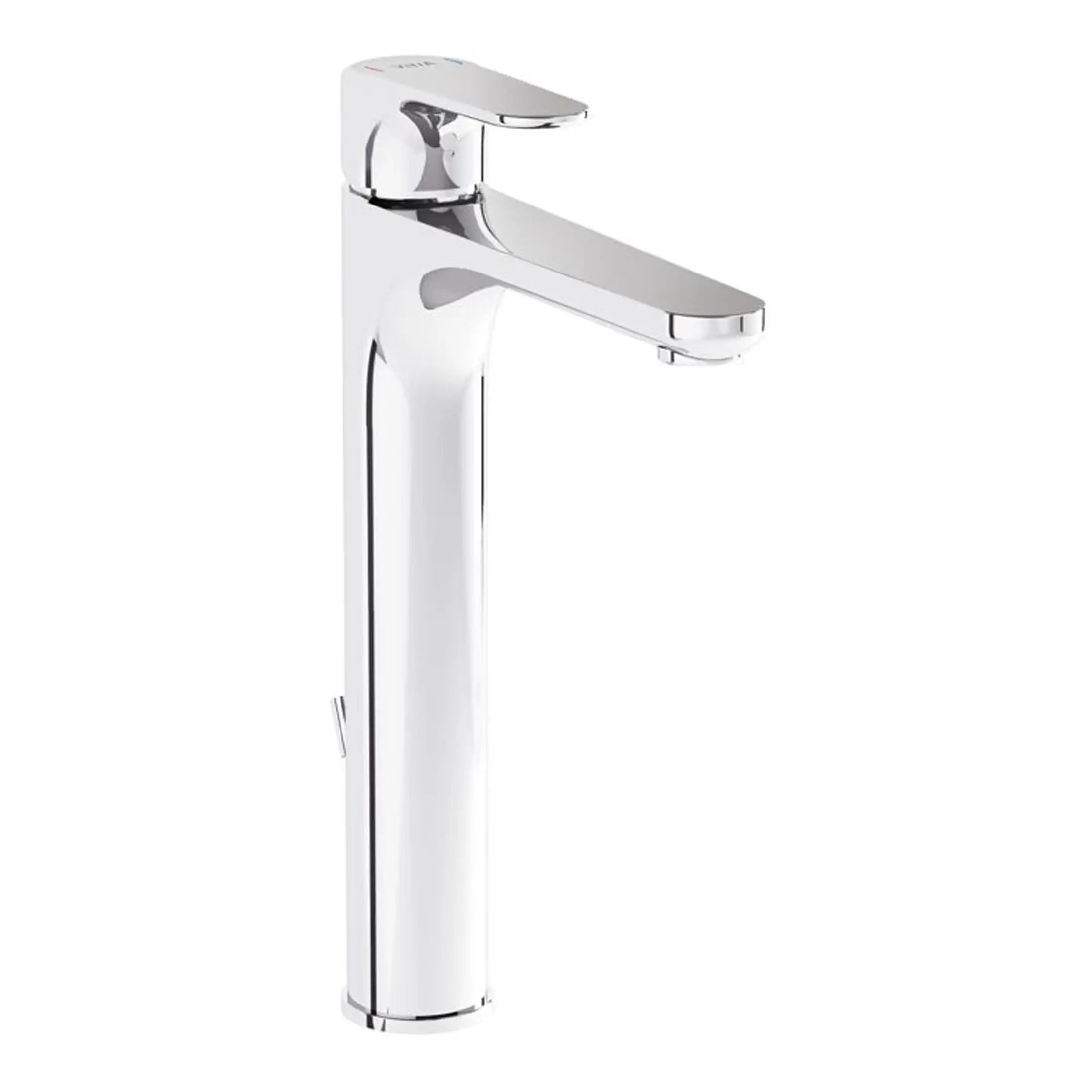 Chrome bathroom basin mixer tap with sleek modern design and single lever control for easy use. Perfect for contemporary bathroom decor.