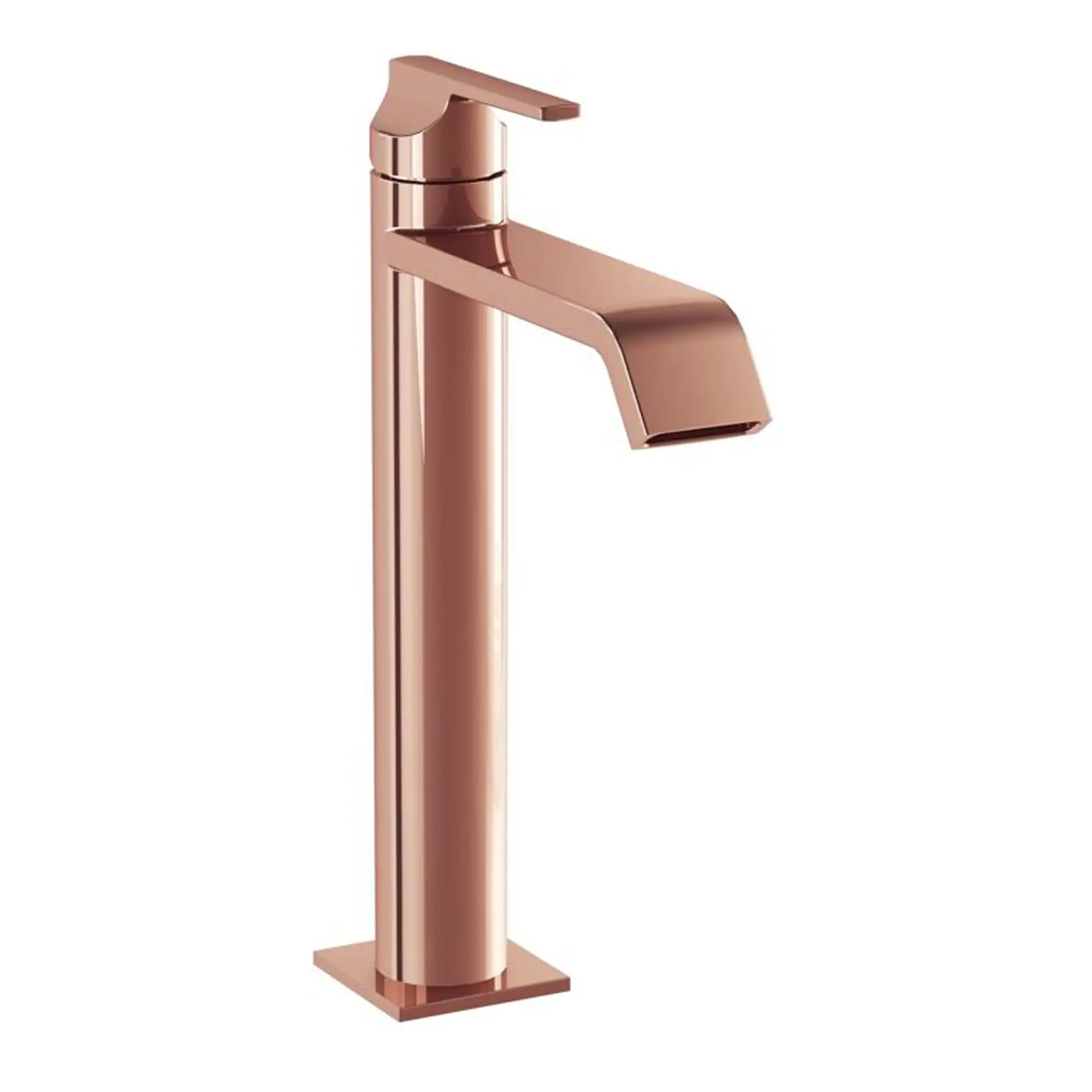Sleek rose gold bathroom tap, modern design ideal for contemporary bathrooms, durable material, easy to operate. Perfect for adding a stylish touch to your bathroom with Bubly Bathrooms.