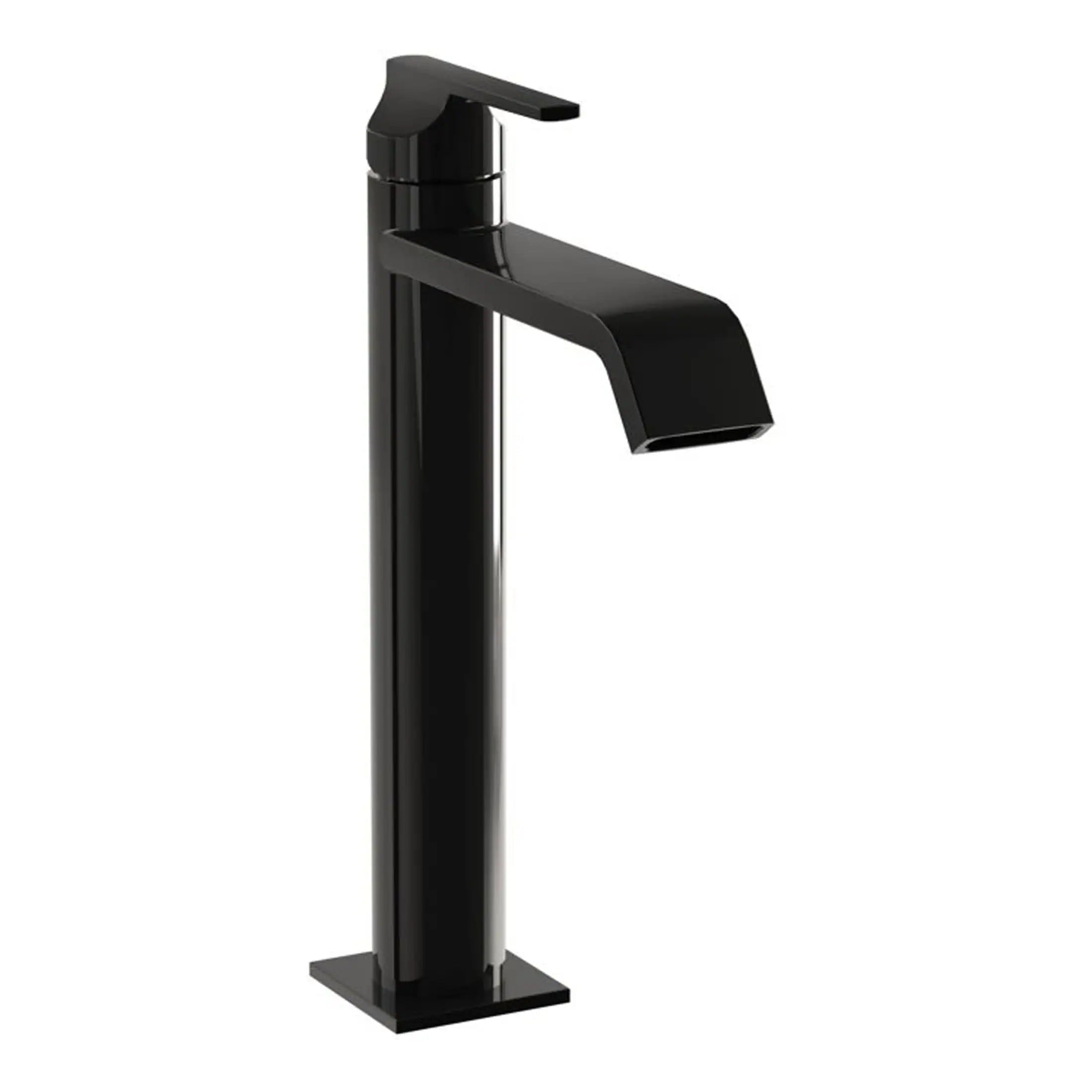 Sleek black bathroom mixer tap with modern design, ideal for contemporary bathroom decor, providing stylish and functional water sink solutions.