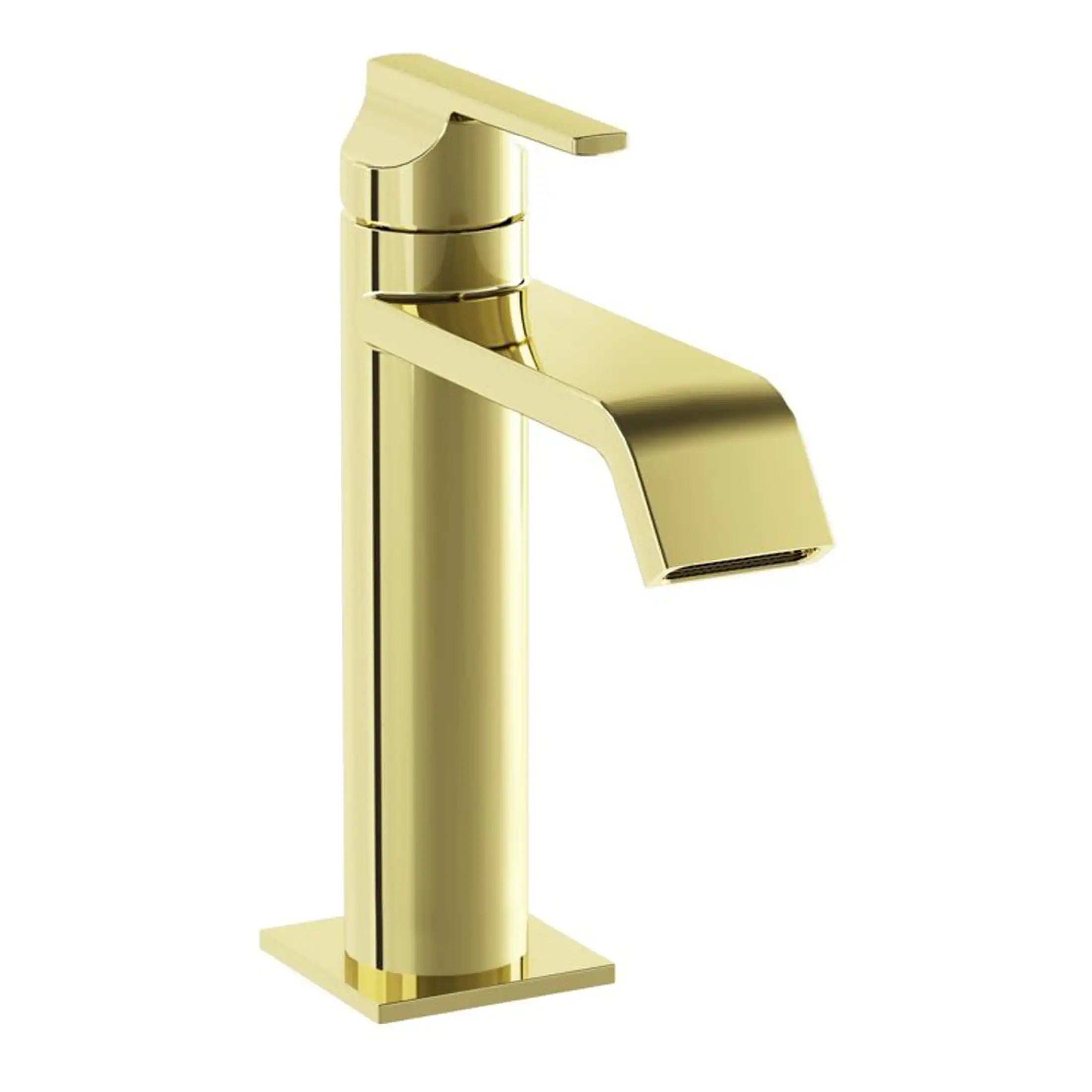 Luxurious gold bathroom mixer tap by Bubly Bathrooms, modern design, perfect for stylish bathroom upgrades and high-end fixtures.