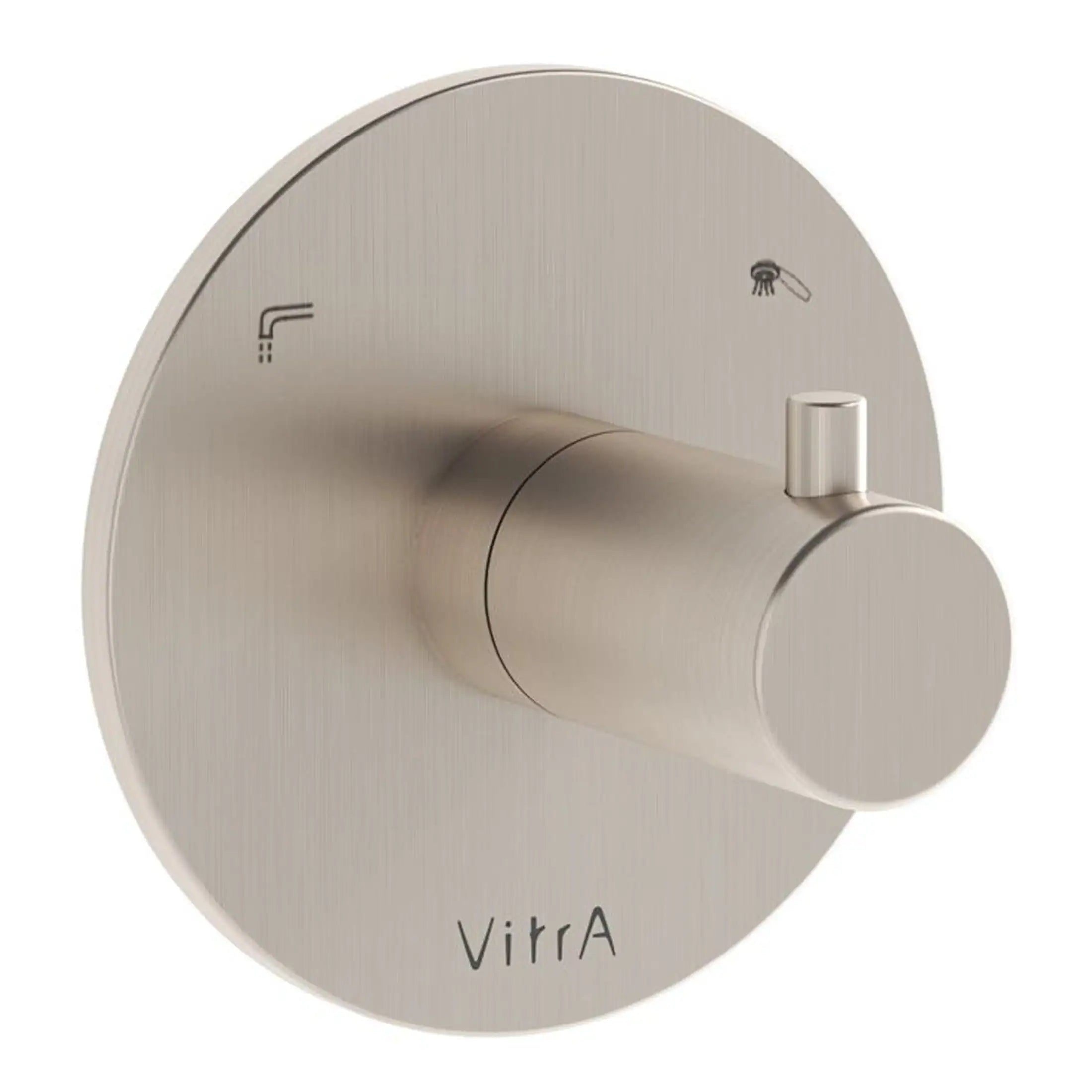 Sleek modern shower control with a brushed nickel finish, designed for stylish and functional bathroom upgrades. Compatible with various shower systems for a luxurious bathing experience.