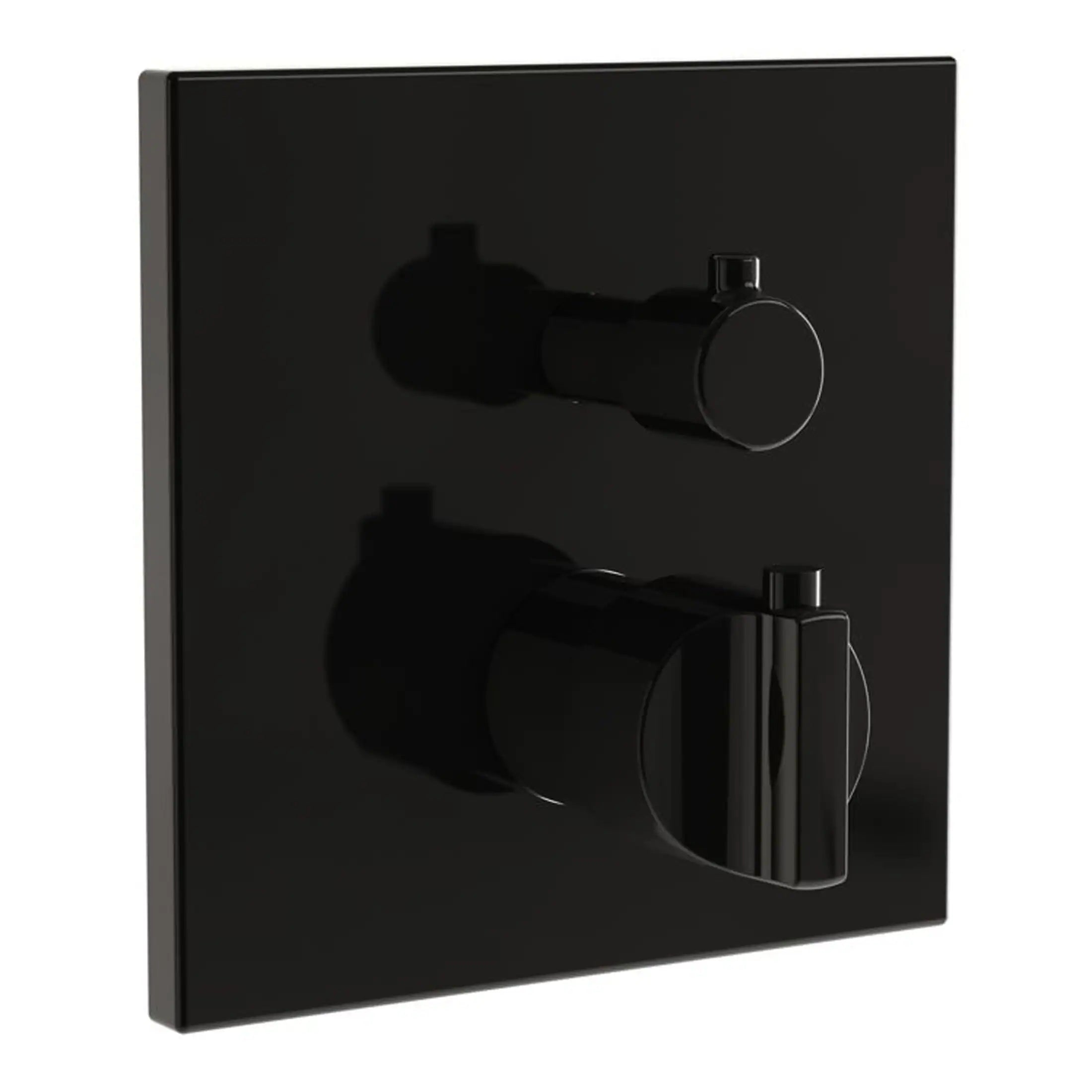 Sleek black dual flush toilet button plate for modern bathroom fixtures and water-saving flush options. Durable, stylish, and easy to operate. Perfect for contemporary bathroom designs.