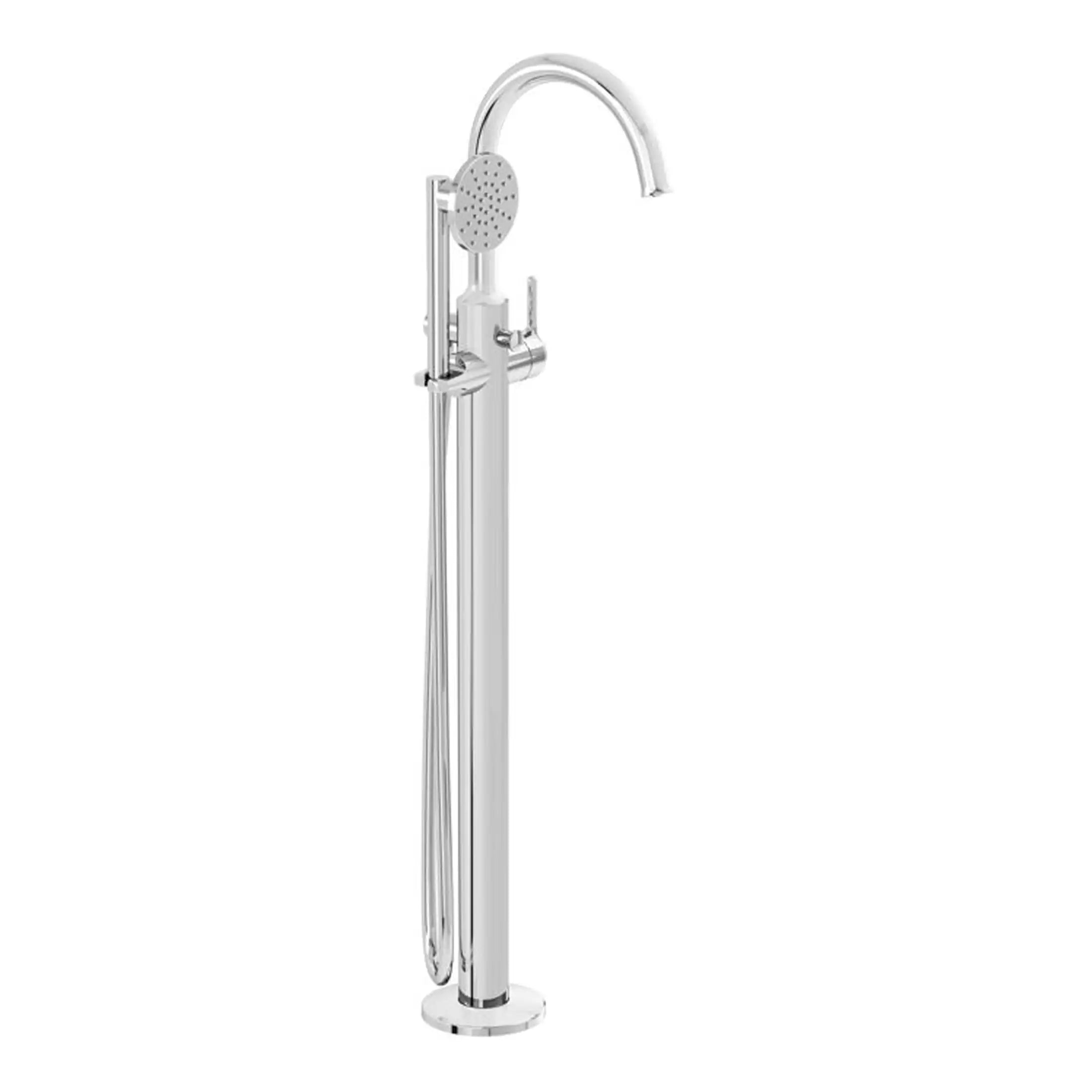 Shower column with handheld showerhead and modern chrome finish, ideal for luxurious bathroom upgrade. Suitable for contemporary bathroom designs and easy installation.
