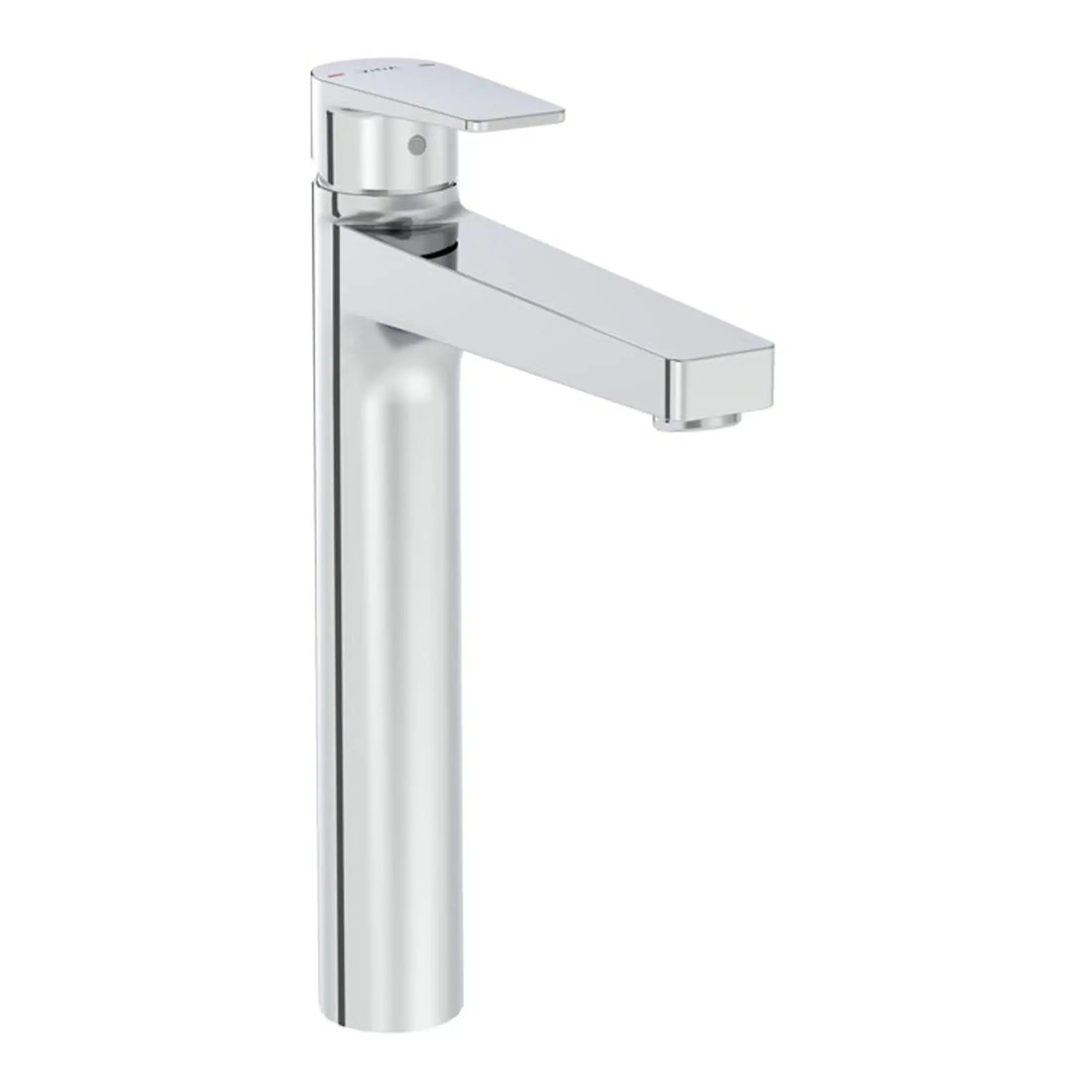Sleek chrome bathroom tap with modern design, ideal for contemporary bathrooms and washbasins. Features a single lever handle for easy temperature and flow control. Perfect for stylish bathroom upgrades.