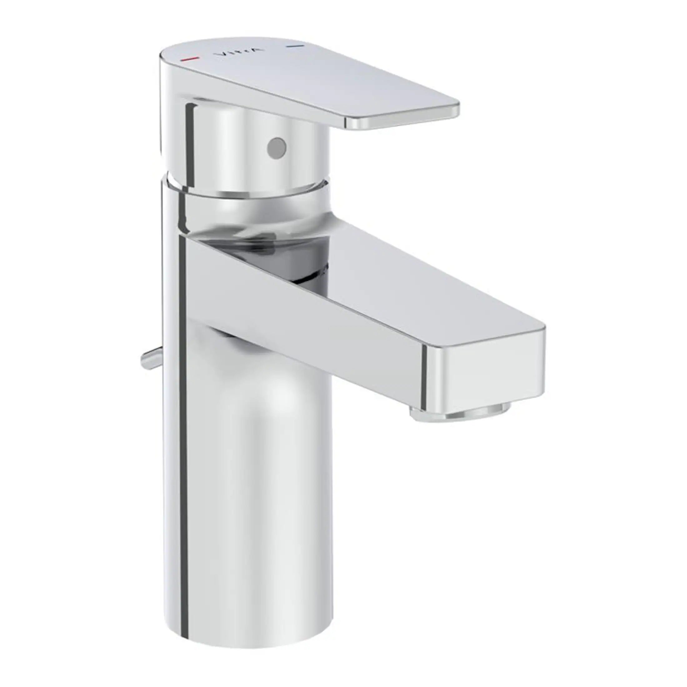 Sleek chrome bathroom faucet with modern design, ideal for contemporary bathrooms, featuring a single lever handle for easy water control. Perfect for stylish bathroom upgrades.