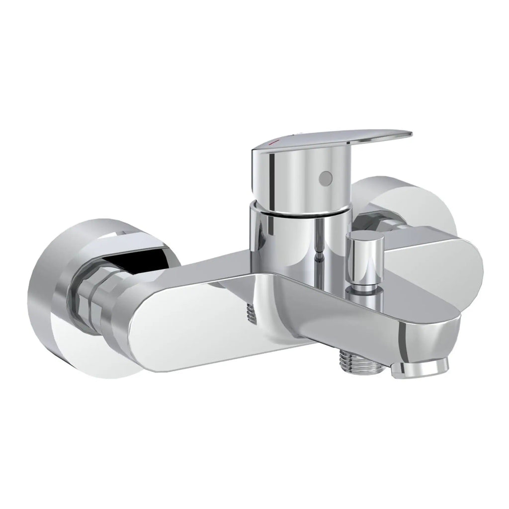 Chrome bathroom mixer tap with modern design and lever handle for easy control. Perfect for contemporary bathrooms, providing stylish and reliable water flow regulation.