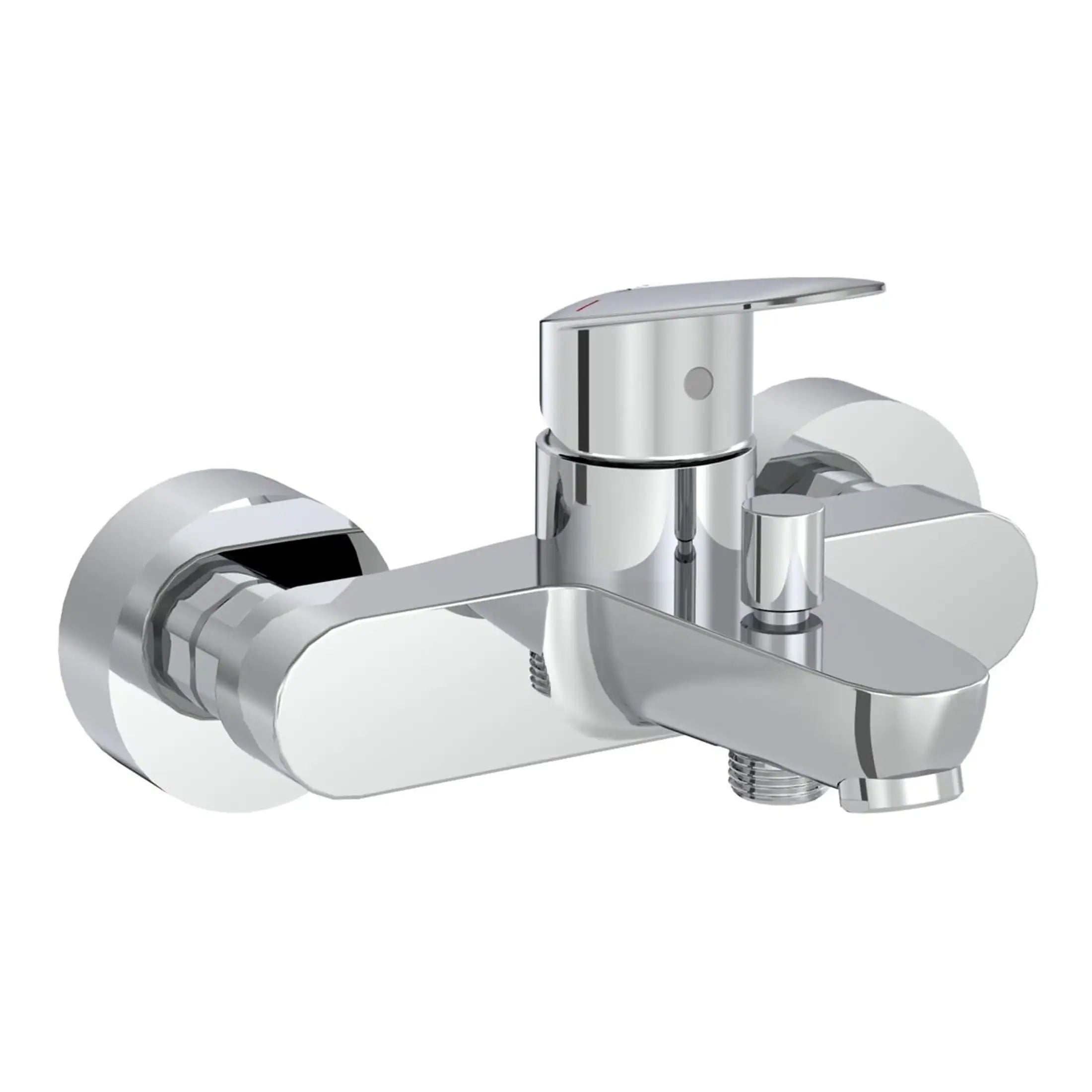 Chrome bathroom mixer tap with modern design and lever handle for easy control. Perfect for contemporary bathrooms, providing stylish and reliable water flow regulation.