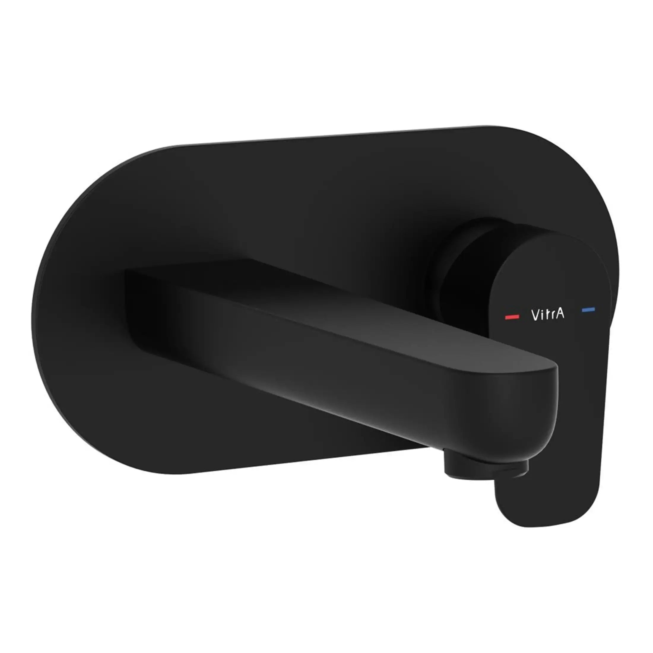 Adjustable black bathroom faucet with VitrA branding, modern compact design, ideal for contemporary bathroom sinks. Features a temperature control dial for custom water temperature settings.