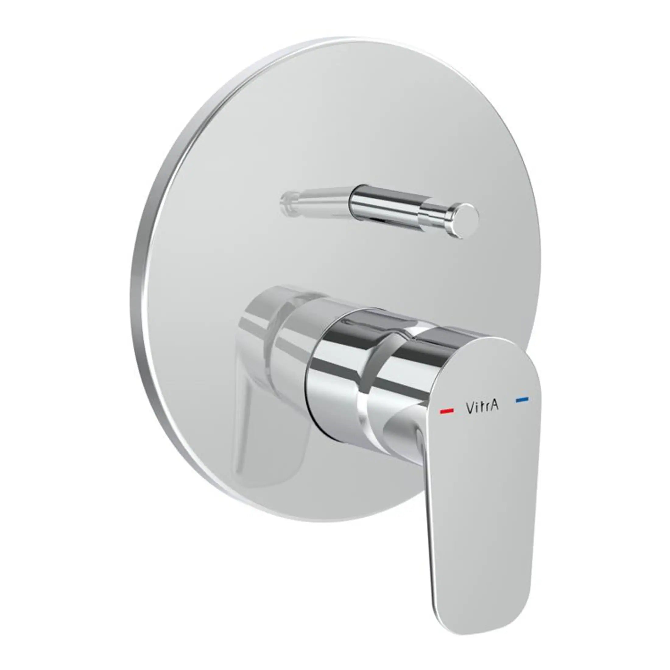 Chrome bathroom shower mixer tap with lever and temperature control, ideal for modern bathroom installations.