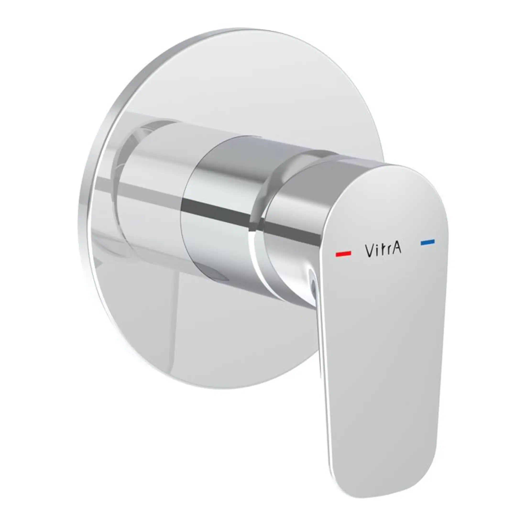 VitrA modern chrome bathroom thermostatic shower valve for precise water temperature control. Sleek design enhances contemporary bathroom aesthetics. Perfect for luxury shower systems.