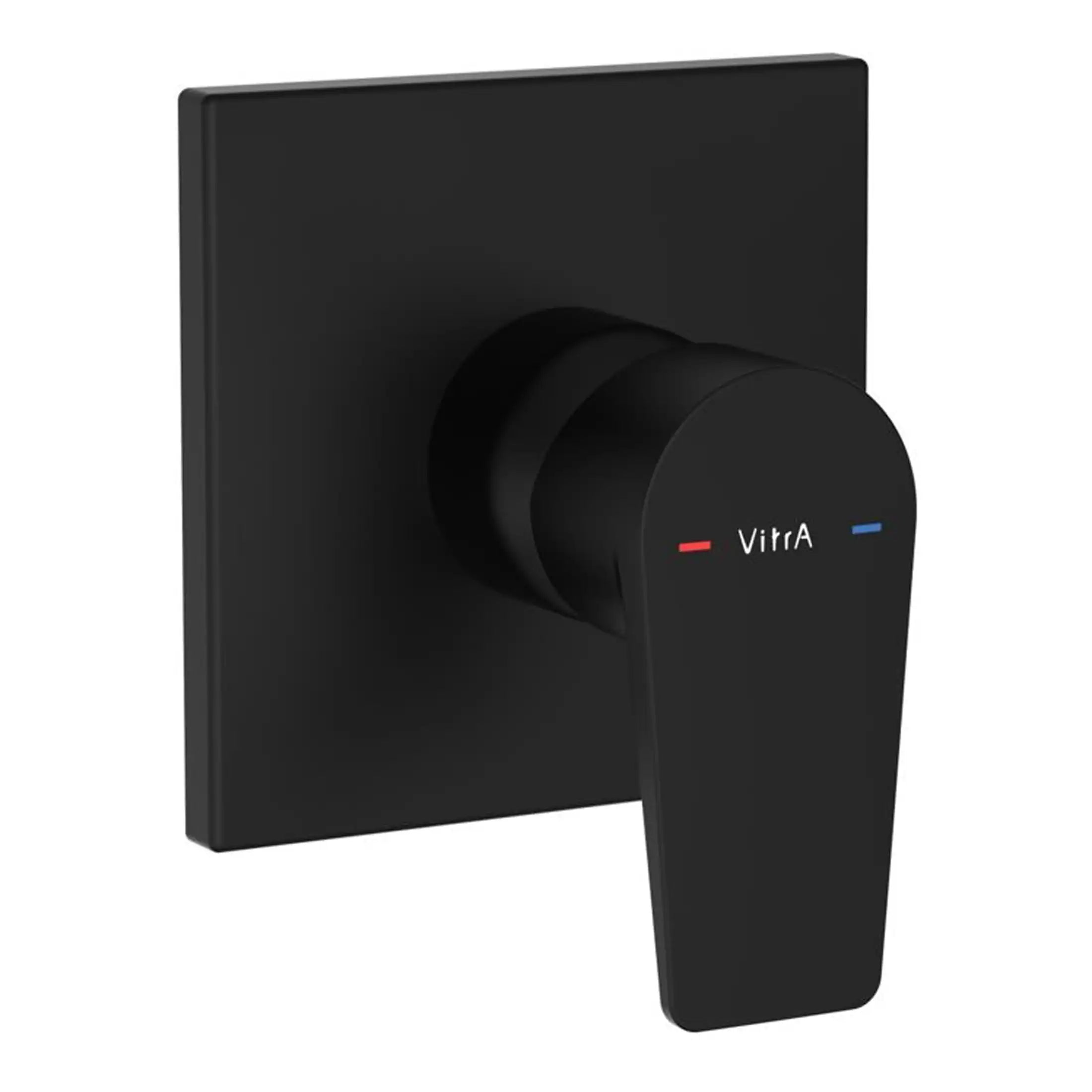 VitrA thermostatic shower control with black matte finish, easy to operate and designed for modern bathroom bathrooms. Perfect for ensuring precise water temperature control in your luxury bathroom.