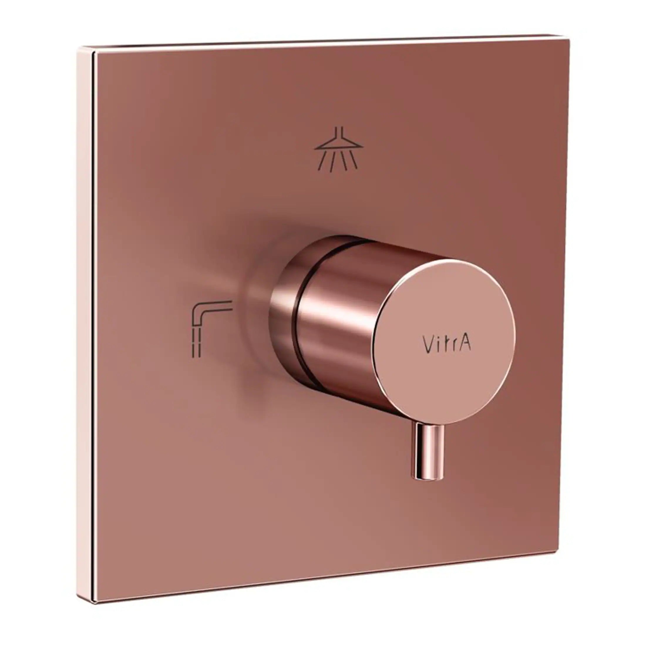 Sleek rose gold shower valve with temperature control and modern design for luxury bathrooms.