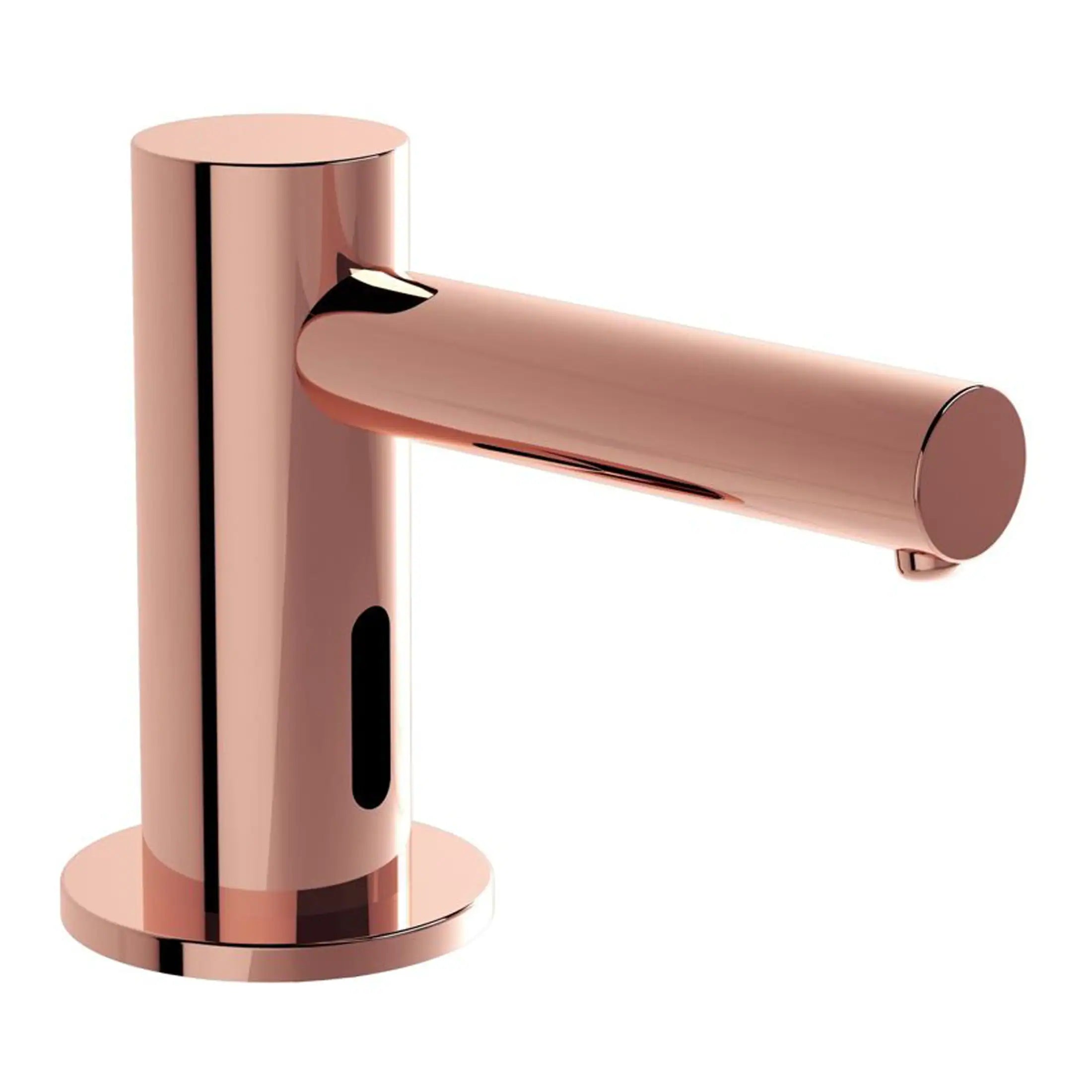 Polished rose gold bathroom tap from Bubly Bathrooms, modern and sleek fixture for contemporary bathroom designs. Perfect for adding a touch of elegance to any bathroom space.