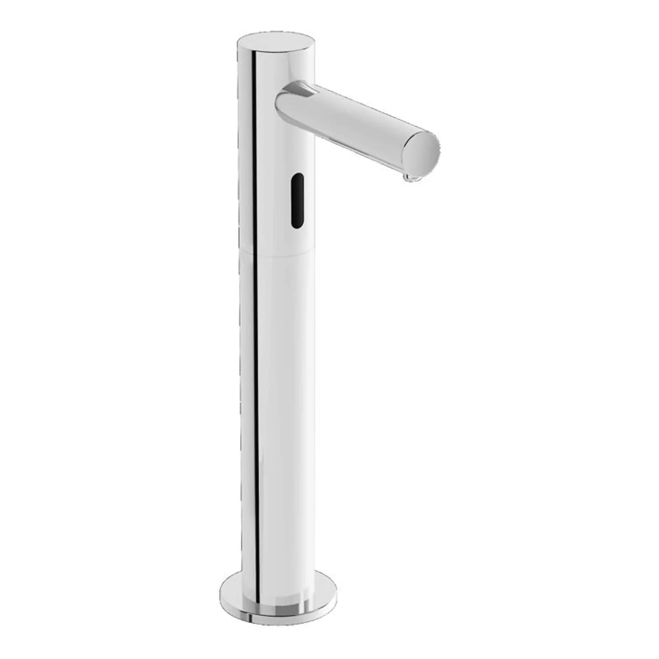 Sleek modern freestanding bathroom tap in chrome finish for contemporary bathroom design. Perfect for stylish washbasins and adding luxury to your bathroom space.