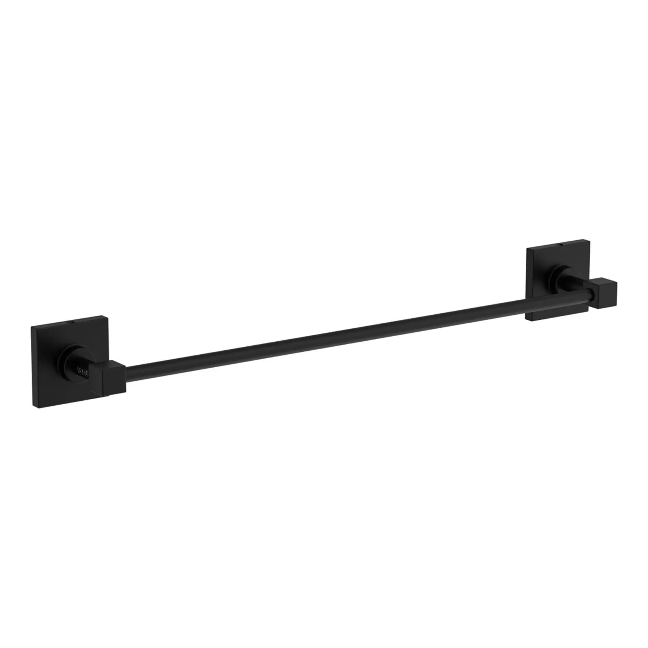 Sleek black towel rail for modern bathrooms, providing stylish and functional towel hanging solution for bathrooms and kitchens. Durable wall-mounted design for everyday use.