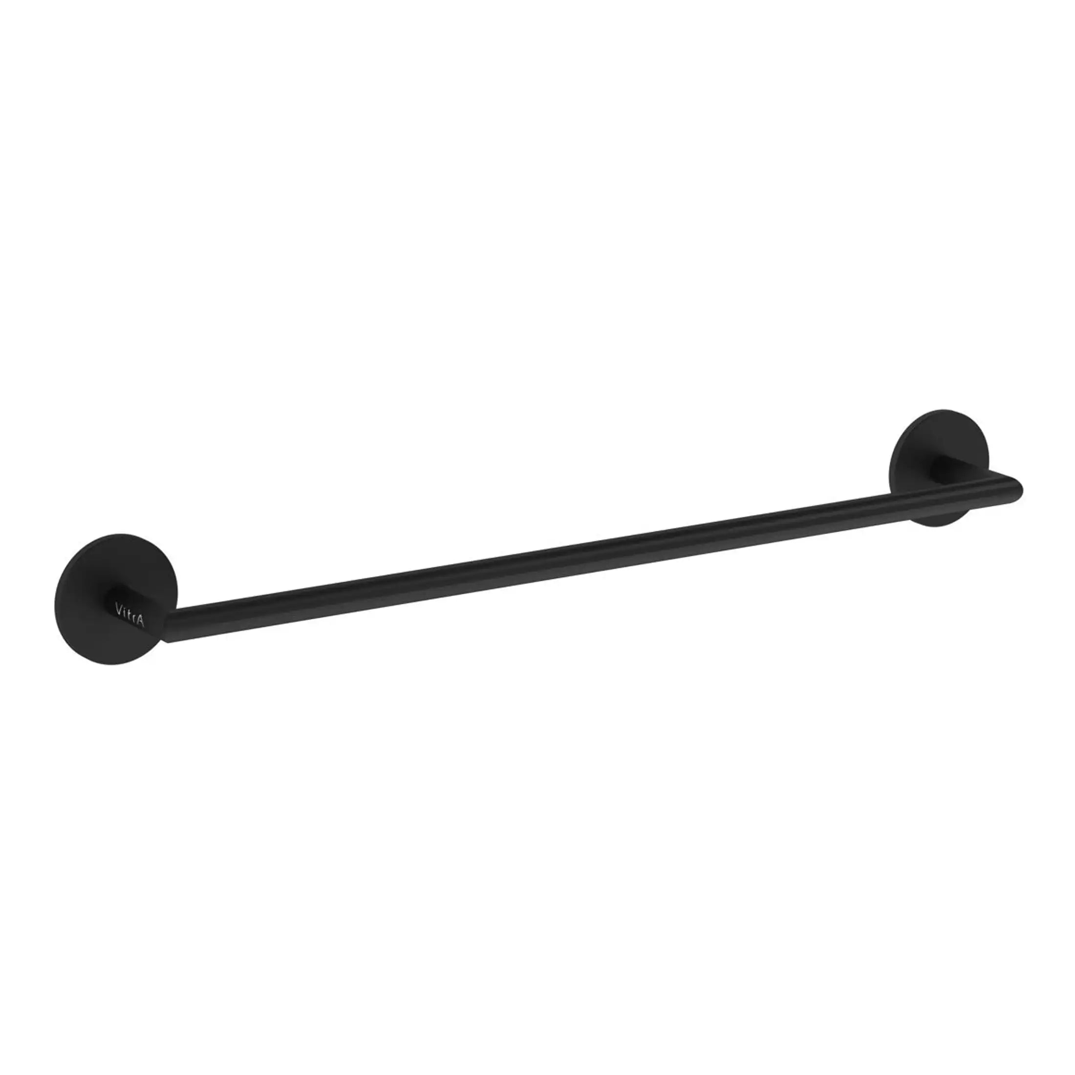 Black bathroom towel rail, modern Vitra design with wall-mounted installation for stylish, functional bathroom storage solutions.