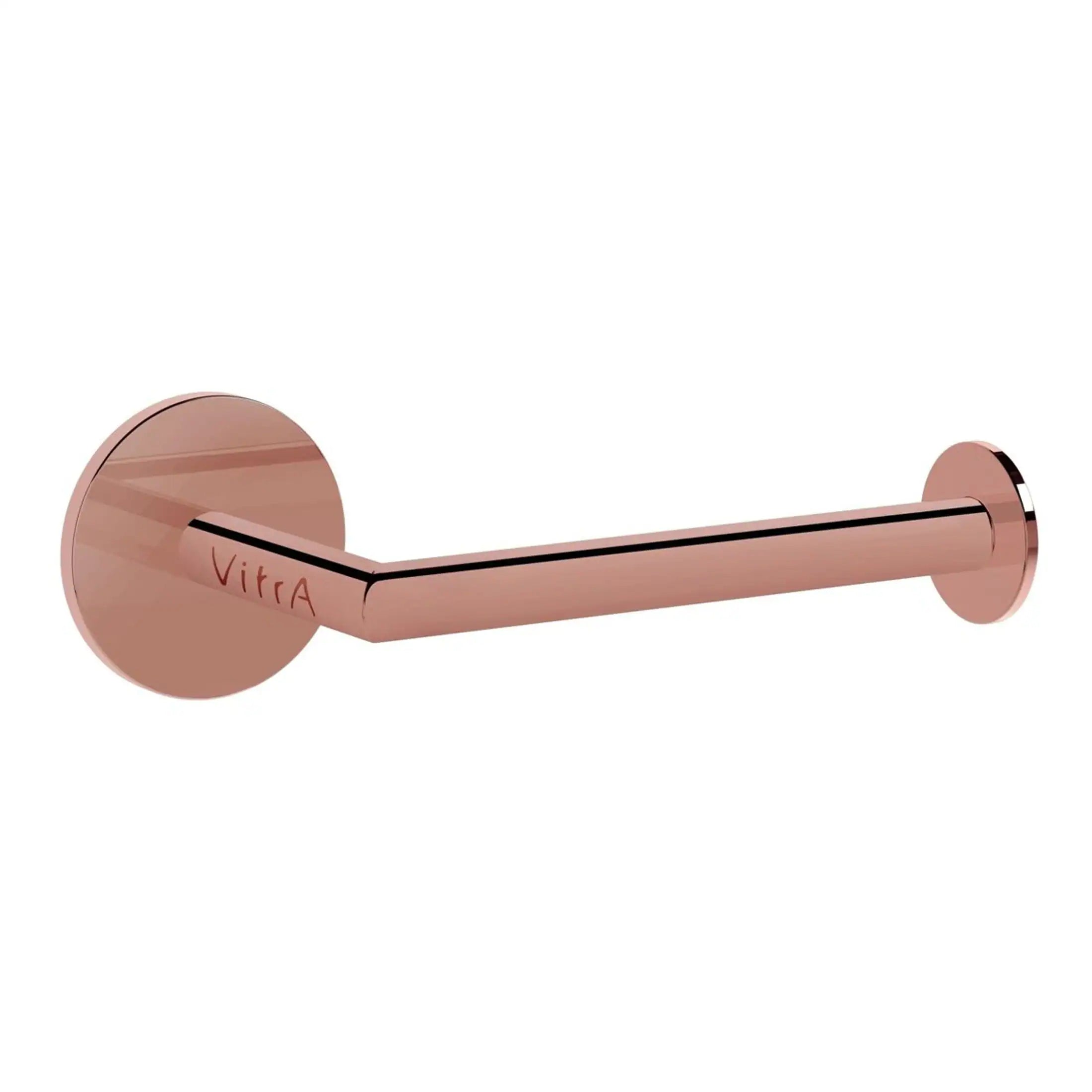 Sleek rose gold toilet paper holder for modern bathrooms, featuring a minimalist design and durable finish, perfect for adding elegance and functionality to your toilet area.