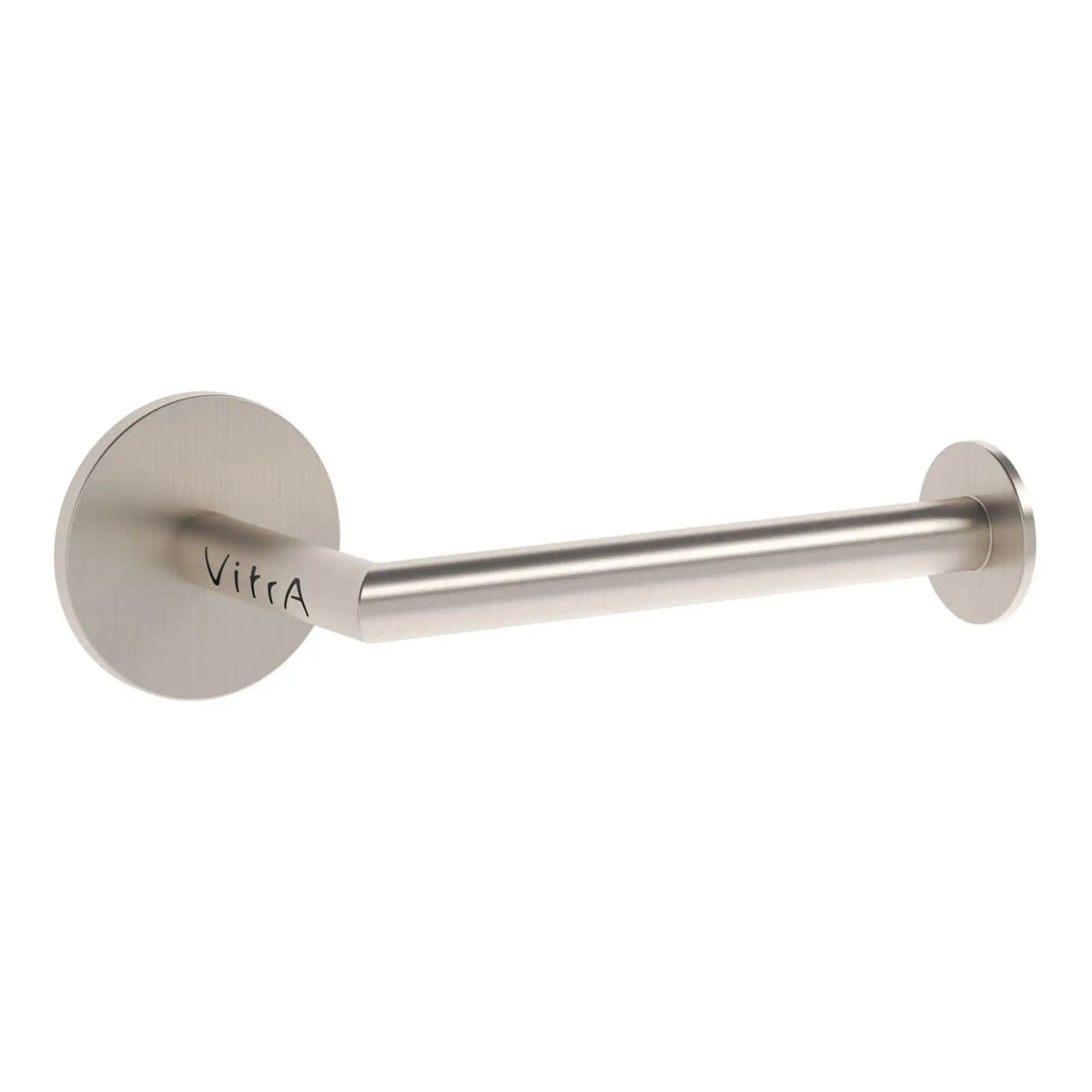 Modern stainless steel toilet paper holder for bathrooms, branded VitrA, with sleek round mounts and a durable, minimalist design—perfect for contemporary bathroom decor.