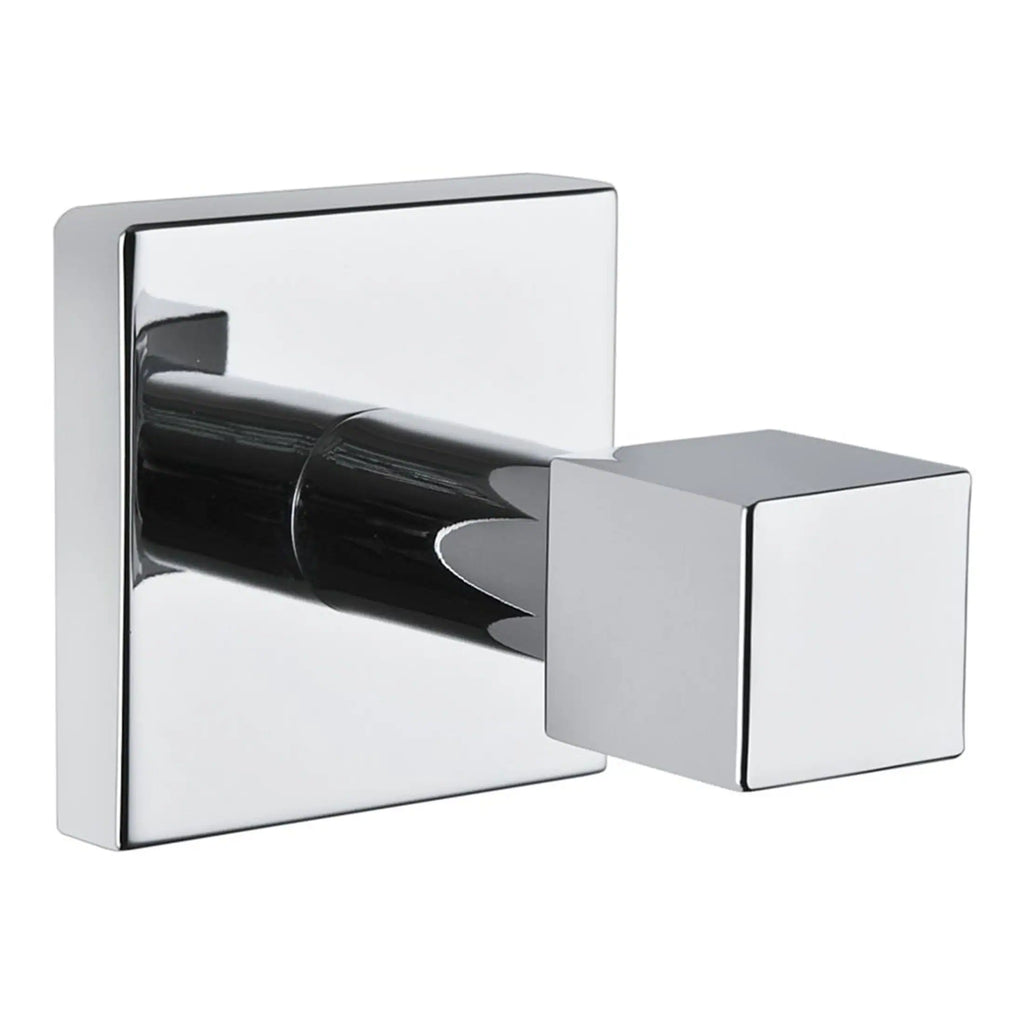 Sleek chrome wall-mounted bathroom flush plate with dual-flush buttons, modern design, suitable for contemporary bathrooms, durable and easy to operate.