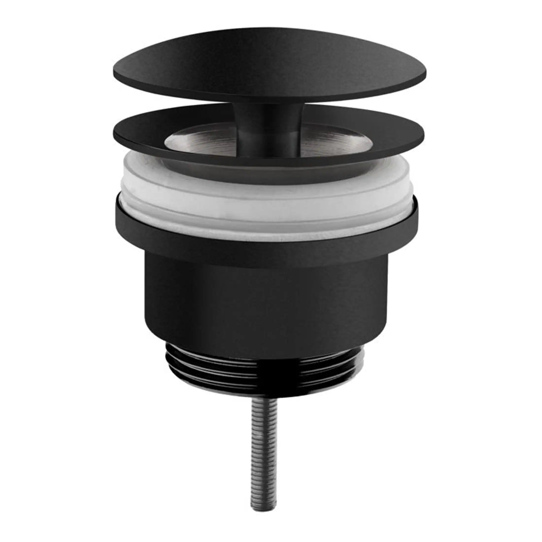 High-quality black and white bathtub drain stopper for modern bathrooms, featuring durable materials and sleek design, ensuring a secure and hygienic seal for bath tubs and shower drains.