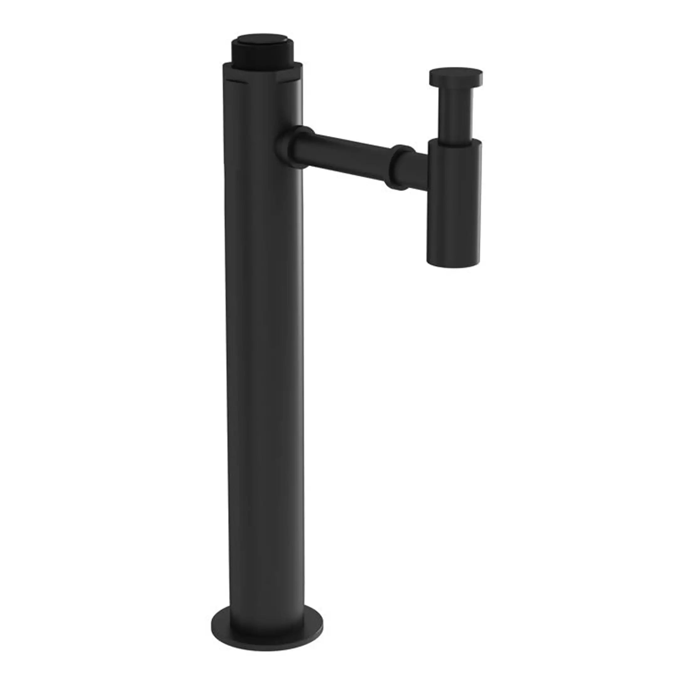 Black bathroom basin waste pipe with modern design for Bubly Bathrooms, ideal for high-quality bathroom fixtures and fittings. Perfect for contemporary bathroom upgrades and plumbing installations.