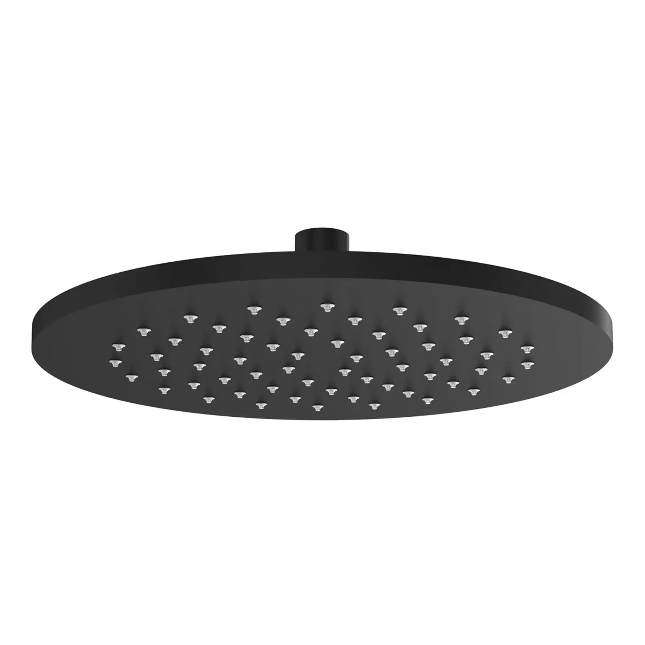 Sleek black shower head with multiple water nozzles, designed for modern bathrooms, providing a luxurious shower experience and easy installation for bathroom upgrades.