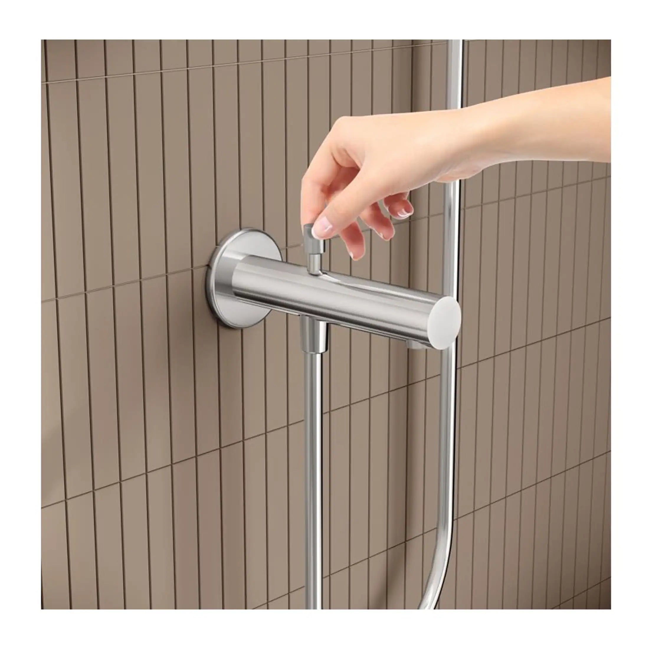 Shower tap with adjustable controls for modern bathroom design at Bubly Bathrooms. Suitable for creating a sleek and functional shower space in contemporary bathrooms.