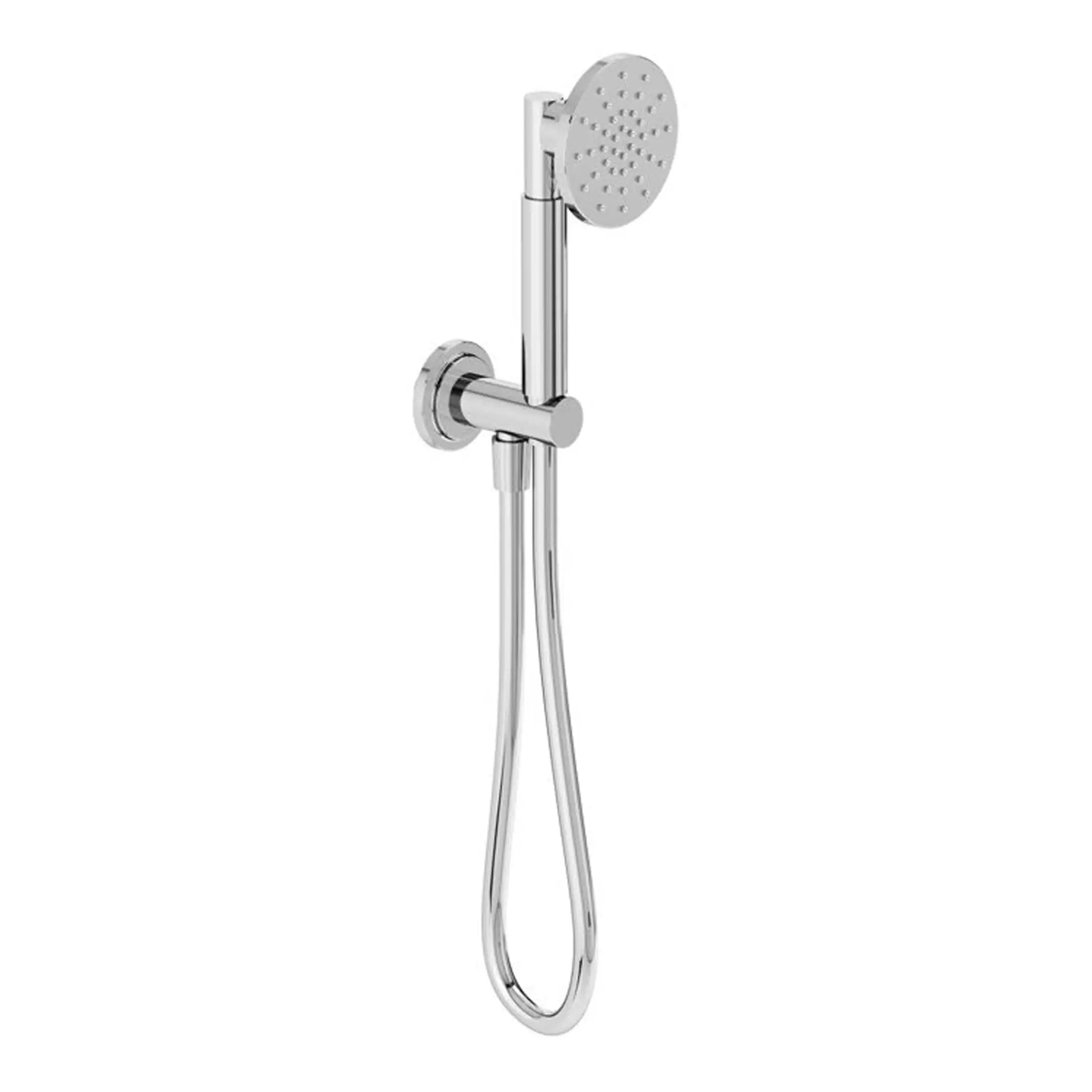 Shower head and handheld shower fixture for modern bathroom bathroom design by Bubly Bathrooms.