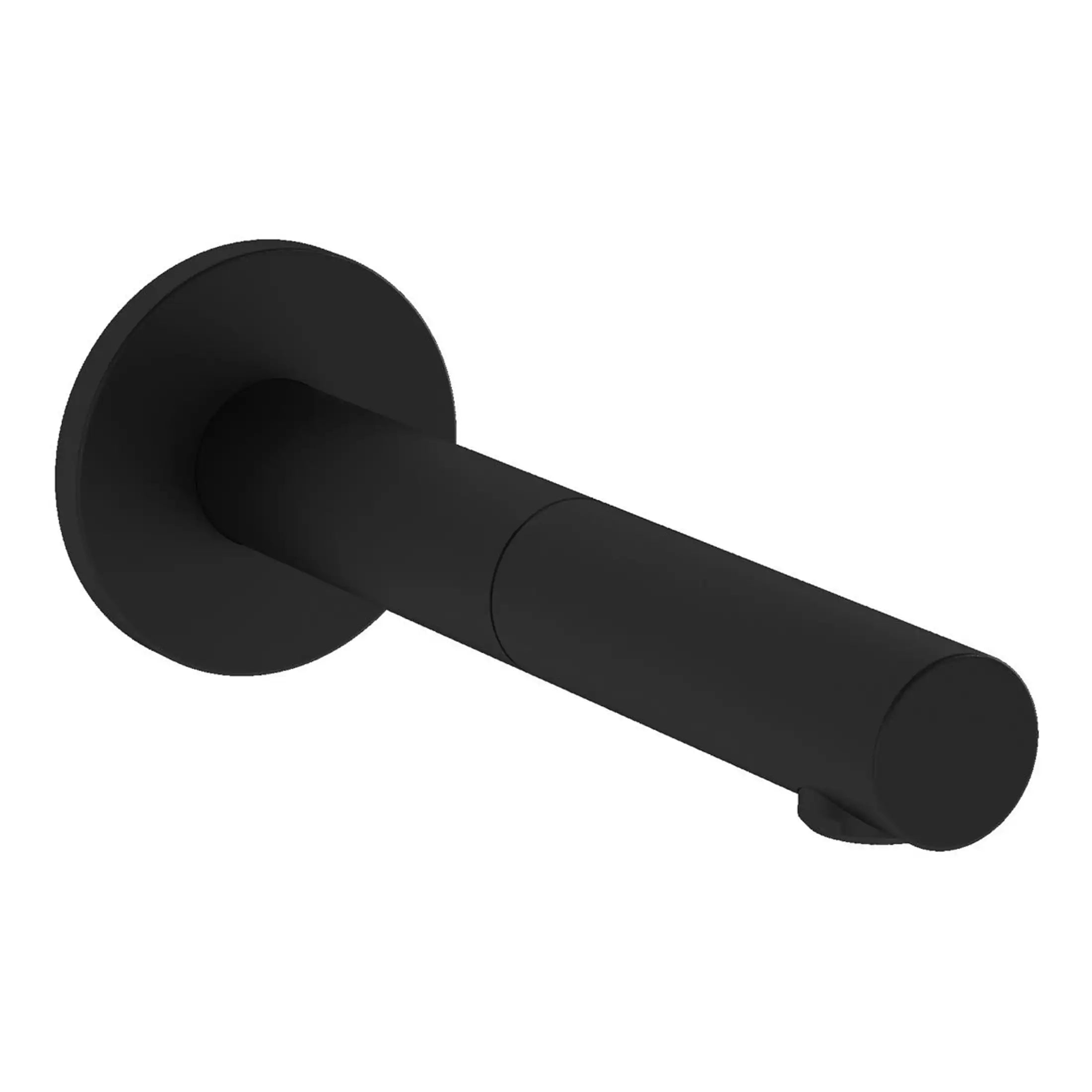 Black bathroom toilet paper holder, modern wall-mounted design for elegant bathroom accessories. Durable matte black finish adds sophistication to contemporary bathroom decor.