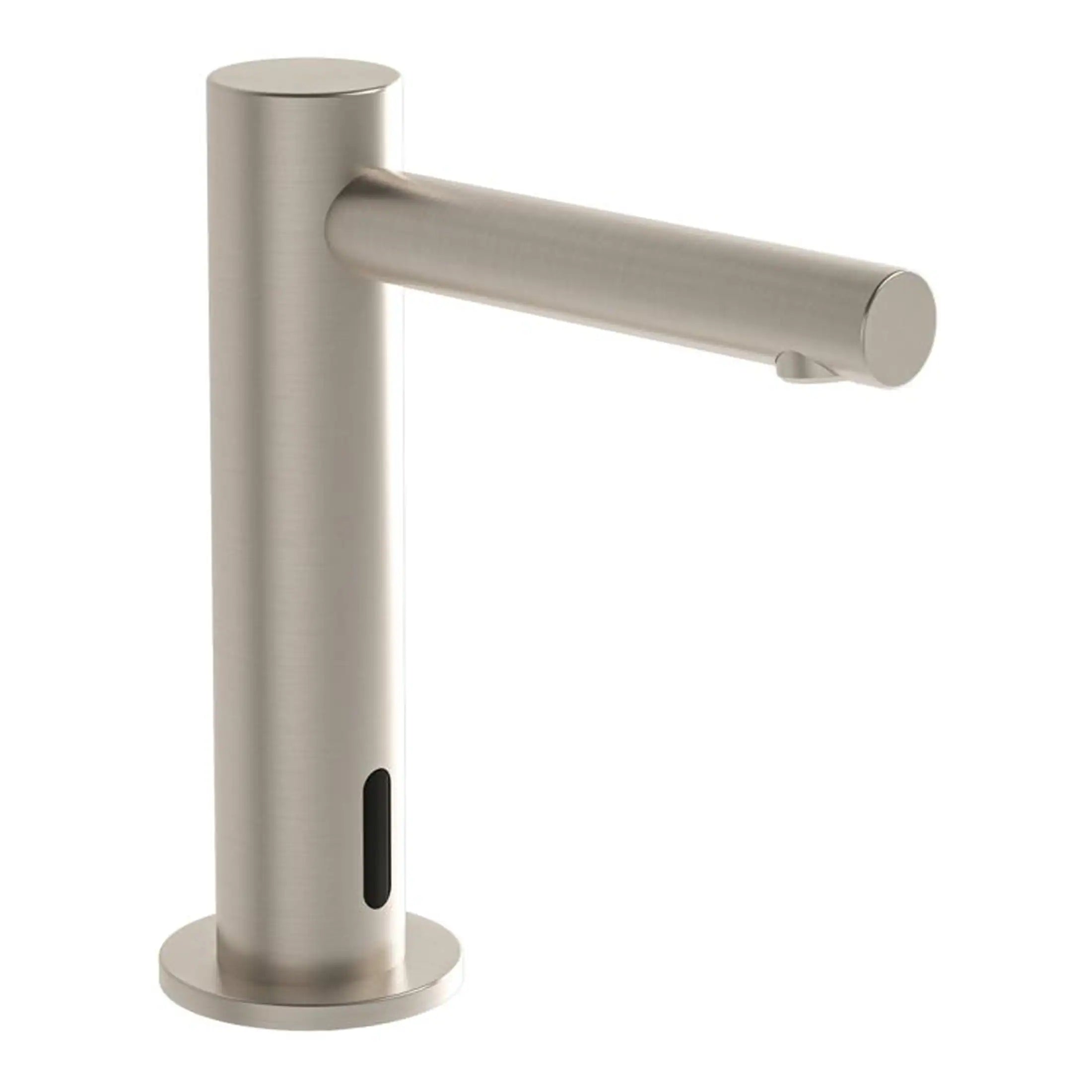 Automatic soap dispenser, sleek stainless steel design, ideal for modern bathrooms, touchless hand hygiene, hygienic, easy to use, commercial and home bathroom accessory.