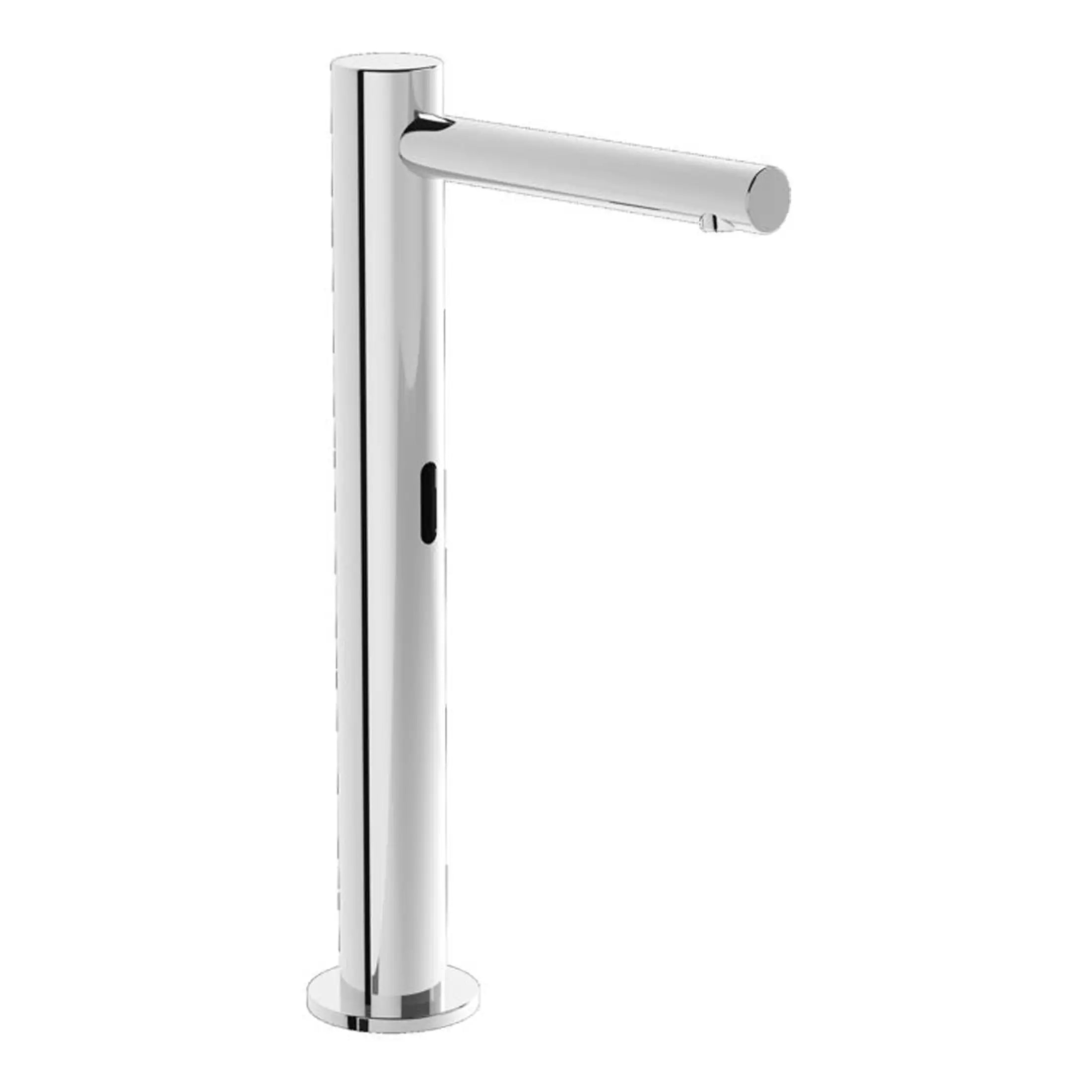Polished chrome freestanding bathroom tap with modern design, suitable for contemporary baths and washbasins. Durable construction for long-lasting use in stylish bathroom renovations.