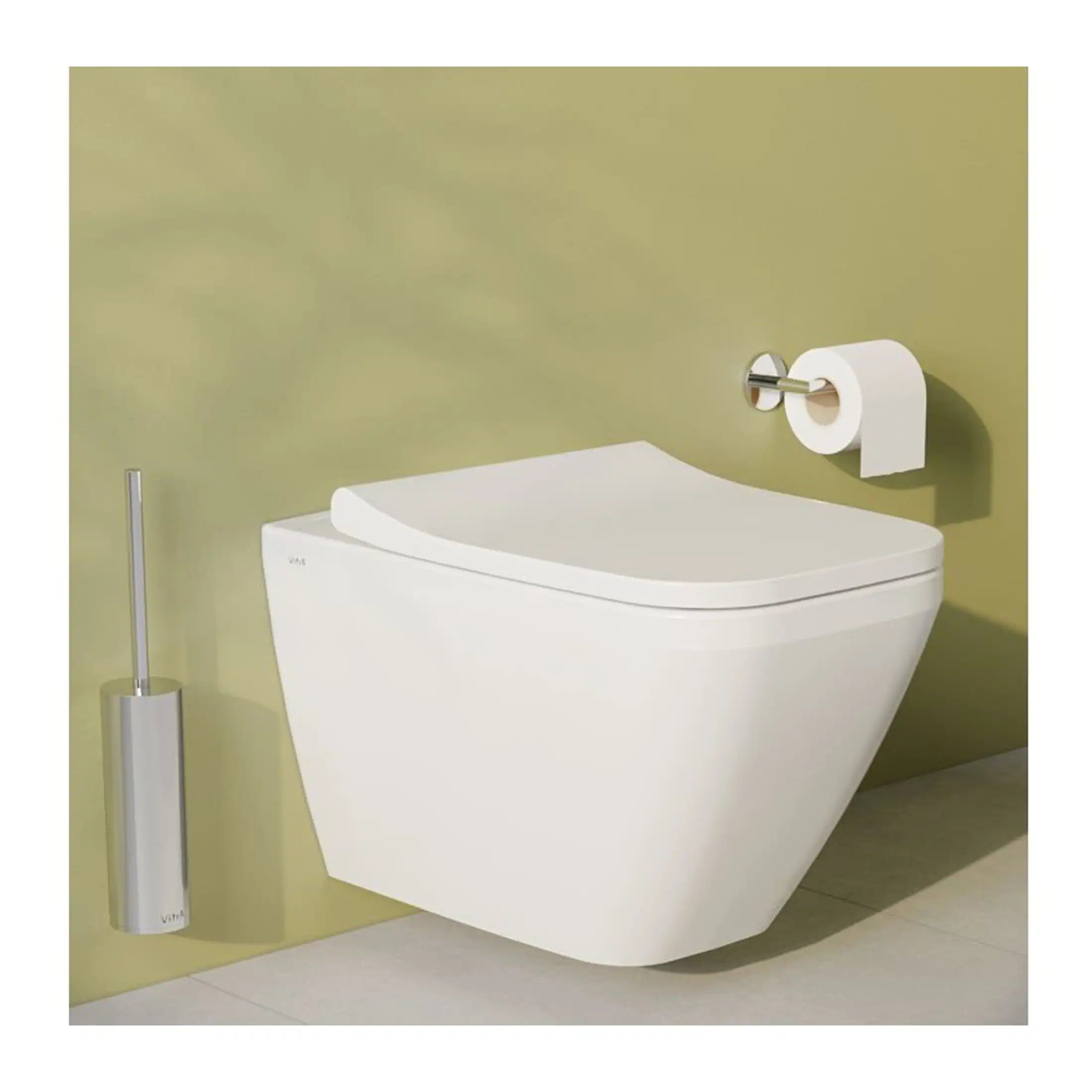 Sleek modern wall-mounted toilet with integrated bidet features, minimalist design, and contemporary bathroom accessories. Perfect for stylish and functional bathroom renovation or upgrade.