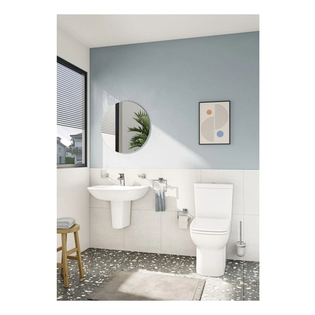 Bright modern bathroom featuring Bubly bathroom fixtures, a sleek toilet and basin, with stylish decor and natural light enhancing the clean, contemporary design.