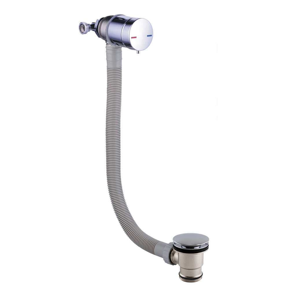 Scudo Bath Filler Overflow With Click Clack Waste, Chrome