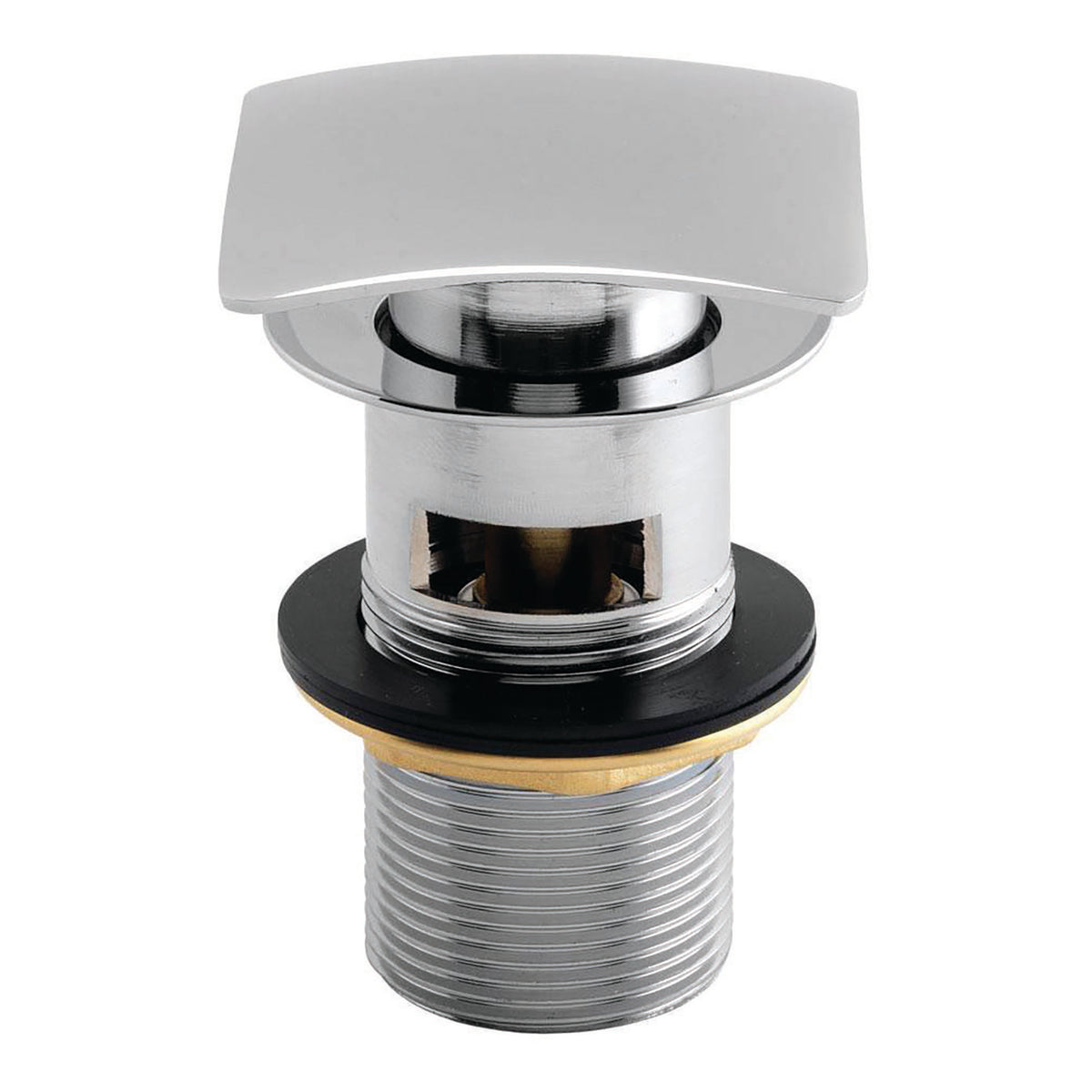 Scudo Square Dome Slotted Sprung Basin Waste - Chrome
