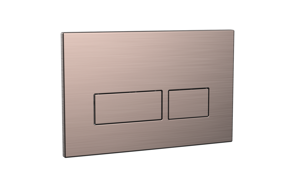 Scudo Rectangular Dual Flush Button, Brushed Bronze