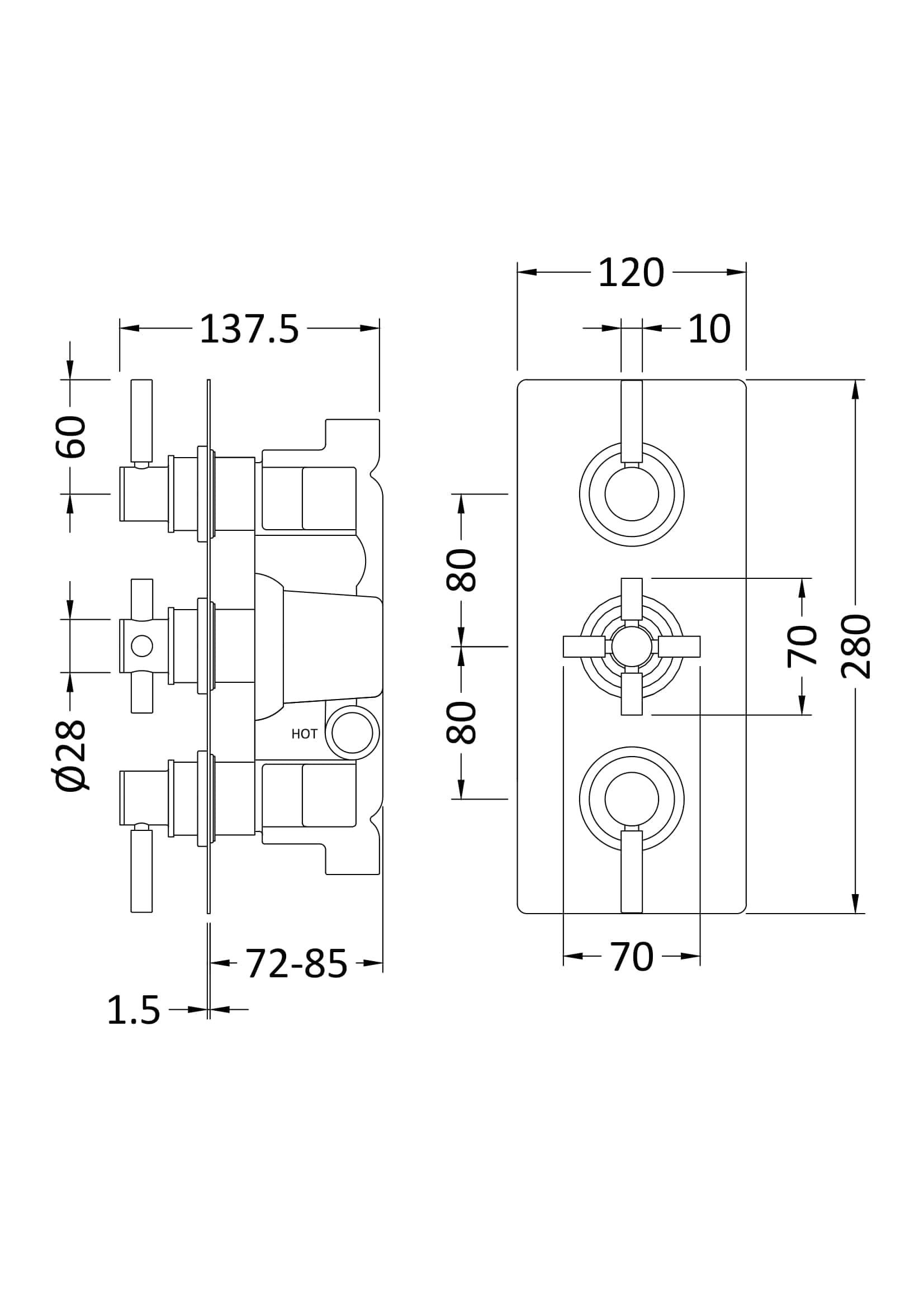 High-quality technical drawing of Bubly Bathrooms bathroom fixtures, showcasing detailed dimensions for installation and design precision.