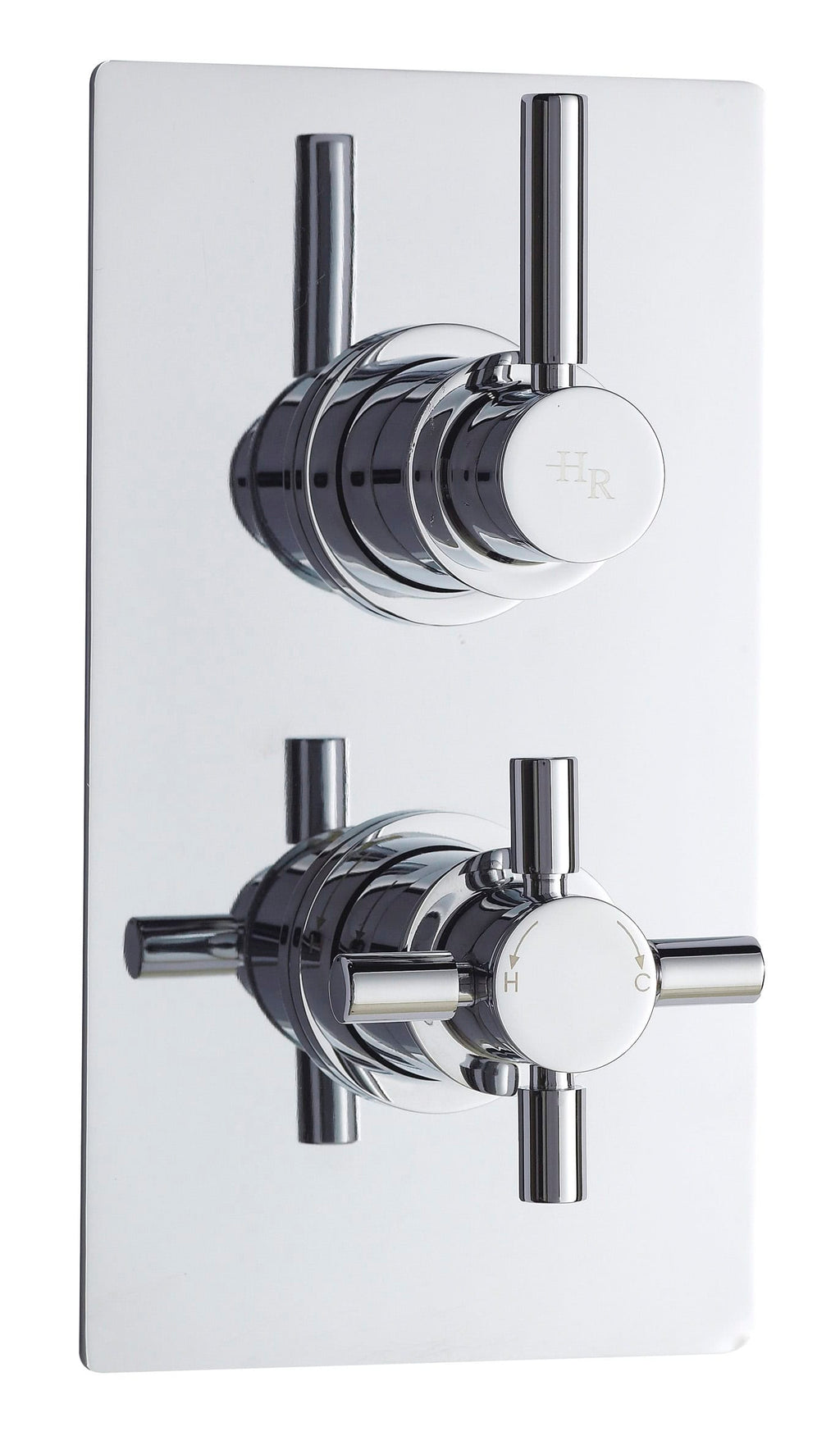 Luxurious chrome shower valve with dual controls and modern design for stylish bathroom upgrade.