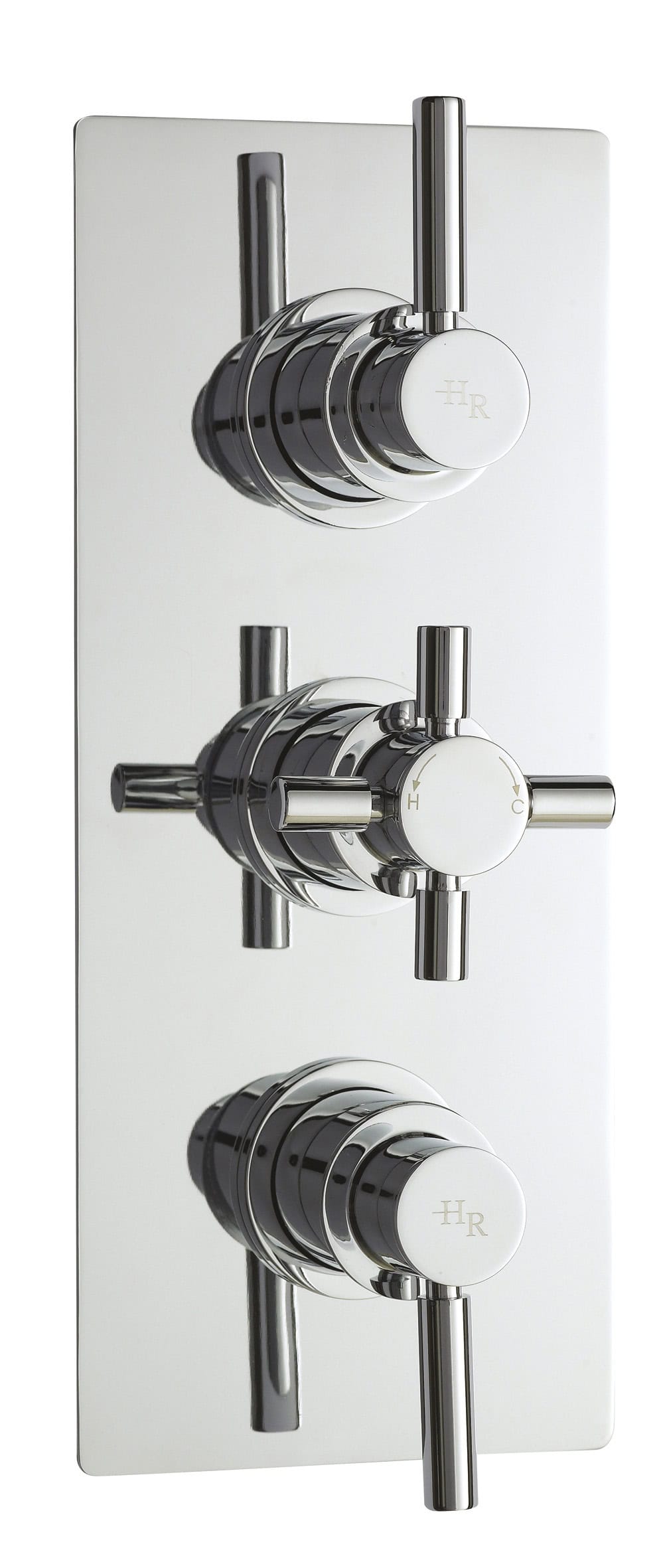 Sleek chrome bathroom shower controls with multiple dials for temperature and water flow, modern design perfect for luxury bathroom renovations.