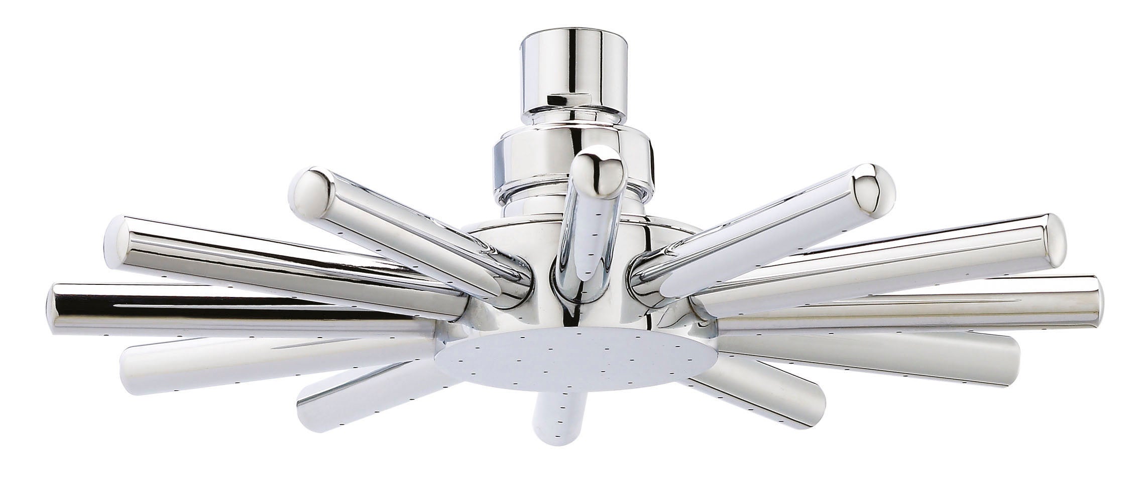 Sleek modern chrome bathroom showerhead with multiple adjustable nozzles for optimal water flow. Stylish design perfect for contemporary bathrooms and high-quality shower systems.