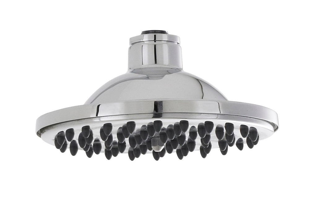 Showerhead with chrome finish for modern bathroom decor, ideal for luxurious showers and bathroom upgrades. Perfect for enhancing your bathroom with stylish and functional plumbing fixtures.