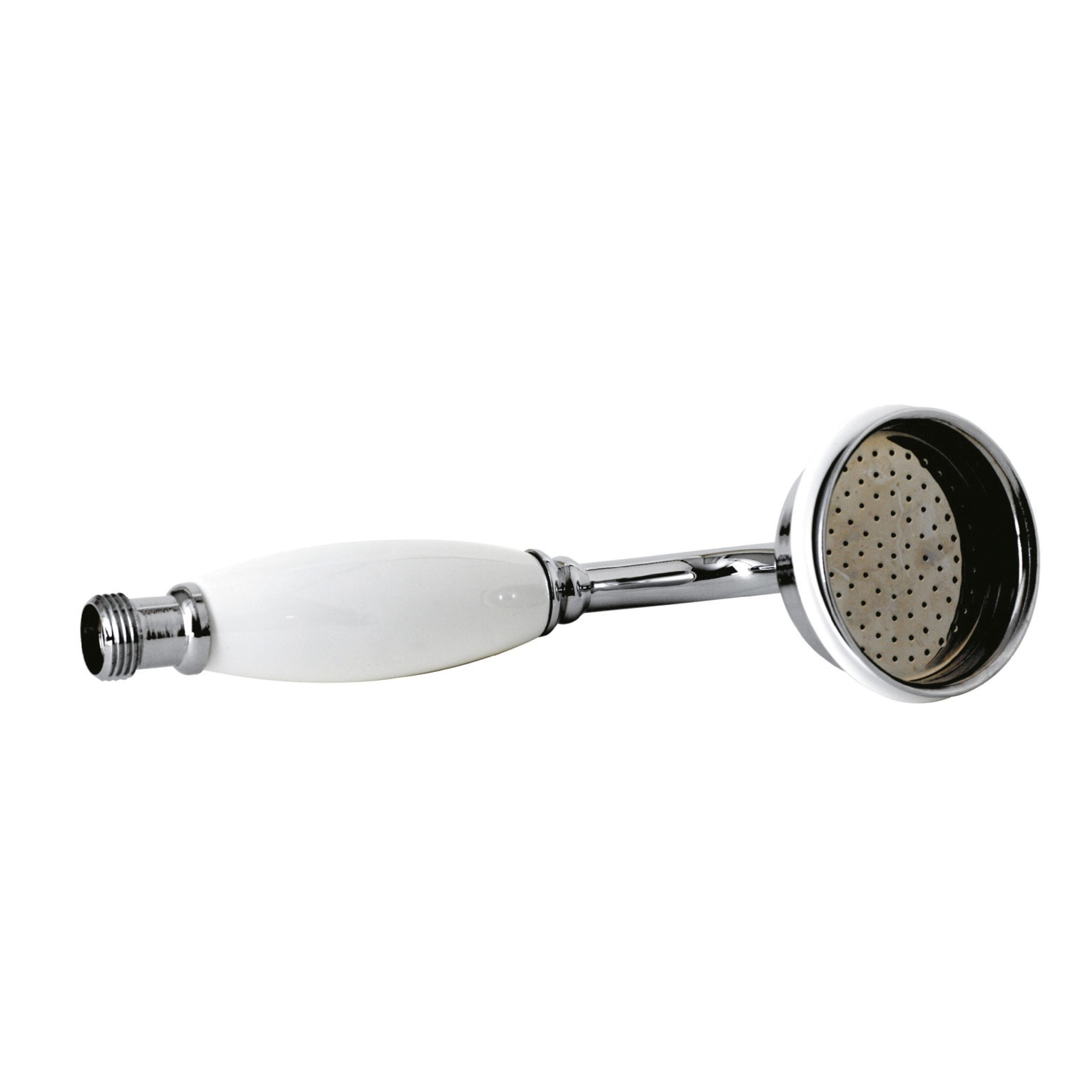 High-quality shower head with ceramic handle for luxurious bathroom upgrades, featuring a modern chrome finish and adjustable spray options for a better shower experience.