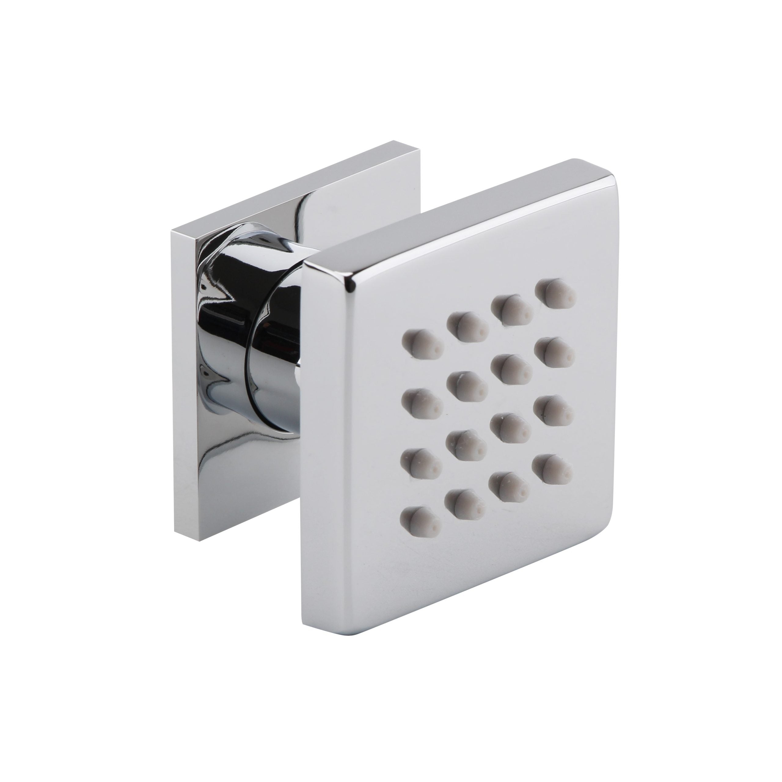 Sleek modern chrome shower head with adjustable settings, designed for luxury bathrooms, offering a high-quality spa-like shower experience.