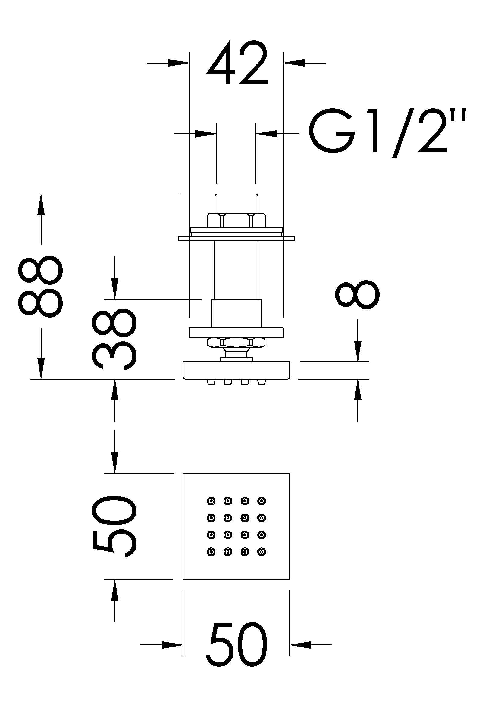 High-quality bathroom shower mixer valve with detailed technical drawing and measurements, ideal for premium bathroom installations and renovation projects.