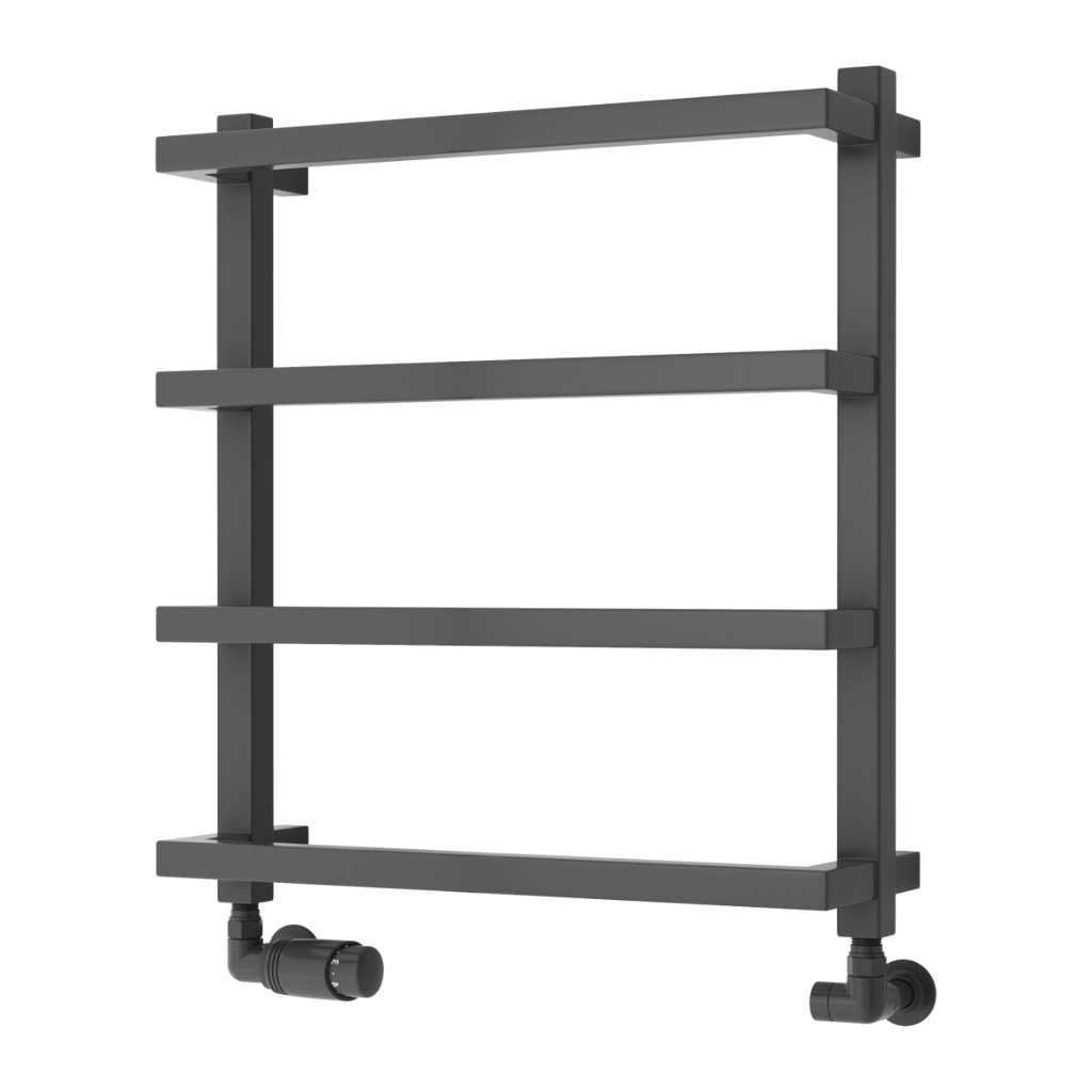 Reina Glora Anthracite Heated Towel Rail 555mm X 500mm