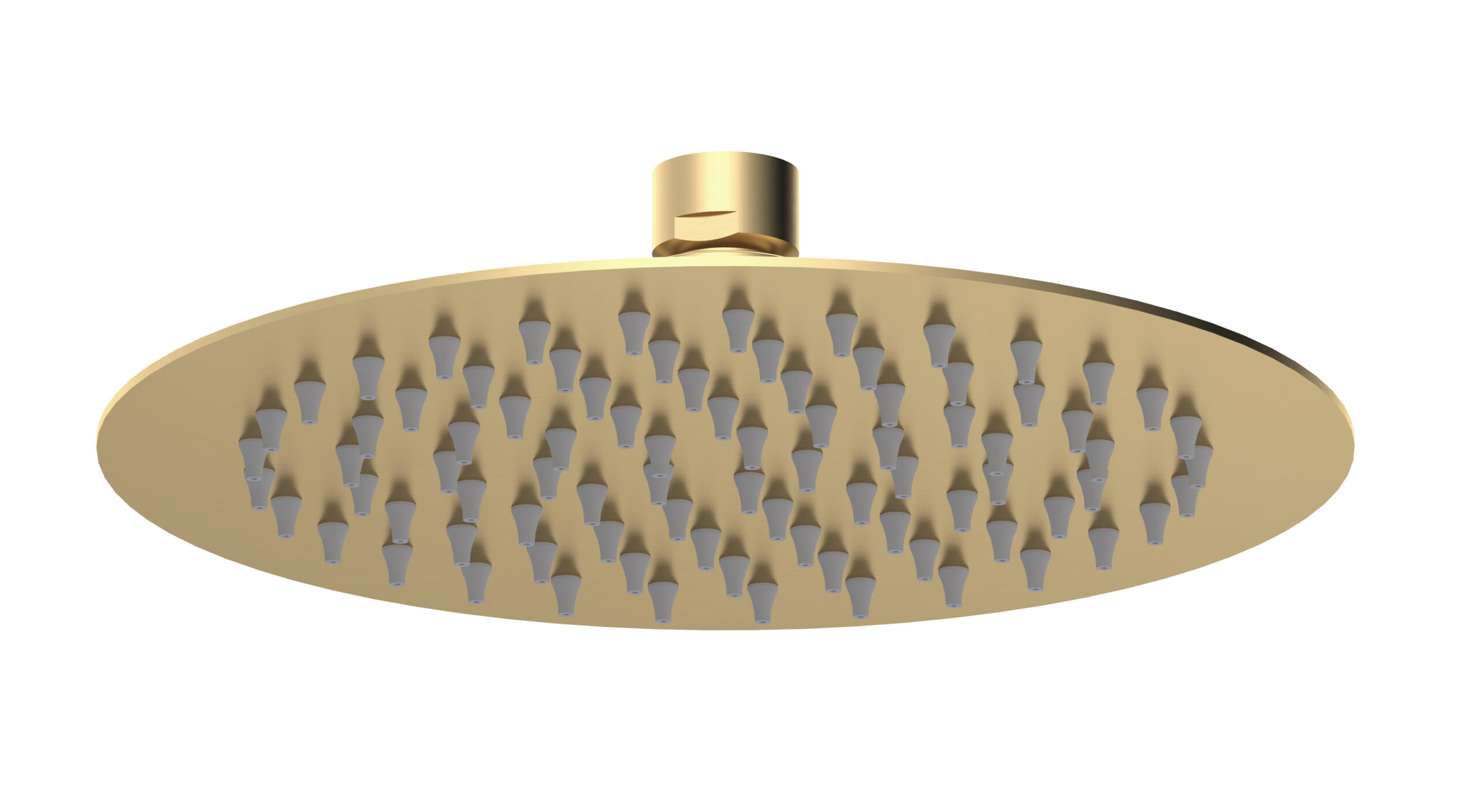 Polished gold shower head with multiple nozzles for a luxurious bathroom experience, ideal for modern Bubly bathrooms and premium bathroom fixtures.