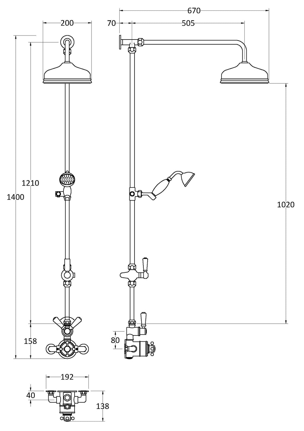 High-quality shower system from Bubly Bathrooms featuring dual shower heads, adjustable fittings, and modern plumbing design for luxury bathroom renovations.
