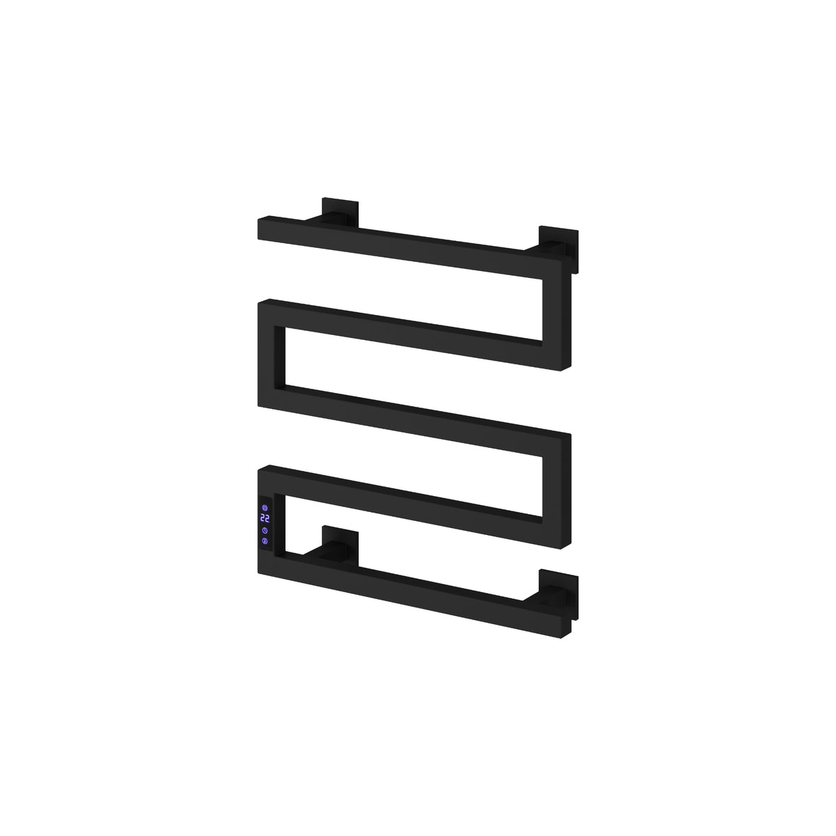 Reina Vispa Matt Black Electric Heated Towel Rail 510mm X 500mm